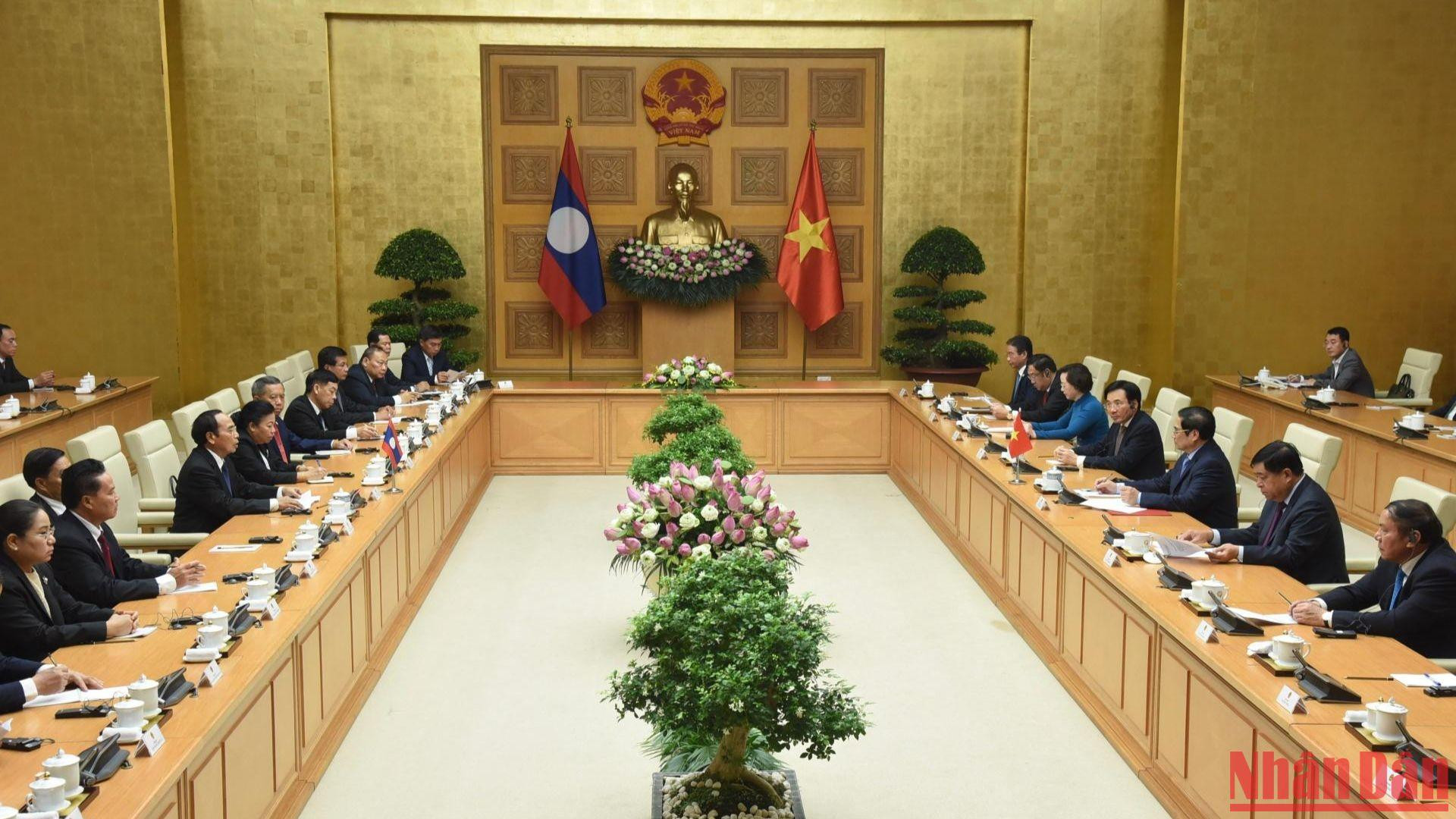 Quang cảnh buổi tiếp. (Ảnh: Trần Hải)