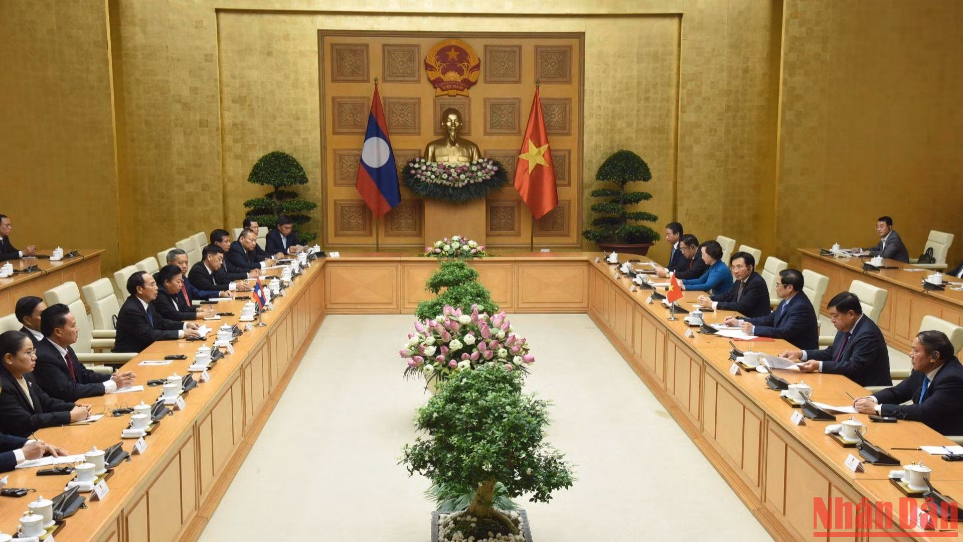 Quang cảnh buổi tiếp. (Ảnh: Trần Hải)