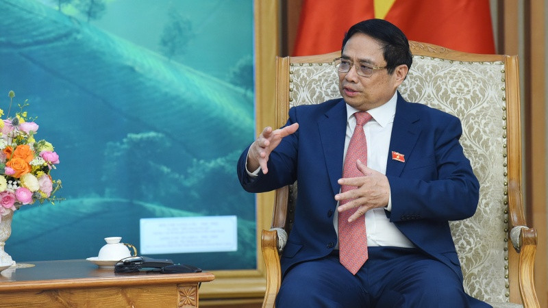 Thủ tướng Phạm Minh Chính phát biểu tại buổi tiếp.