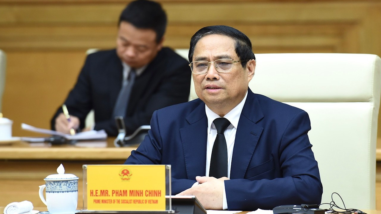 Thủ tướng Phạm Minh Chính phát biểu tại buổi tiếp.