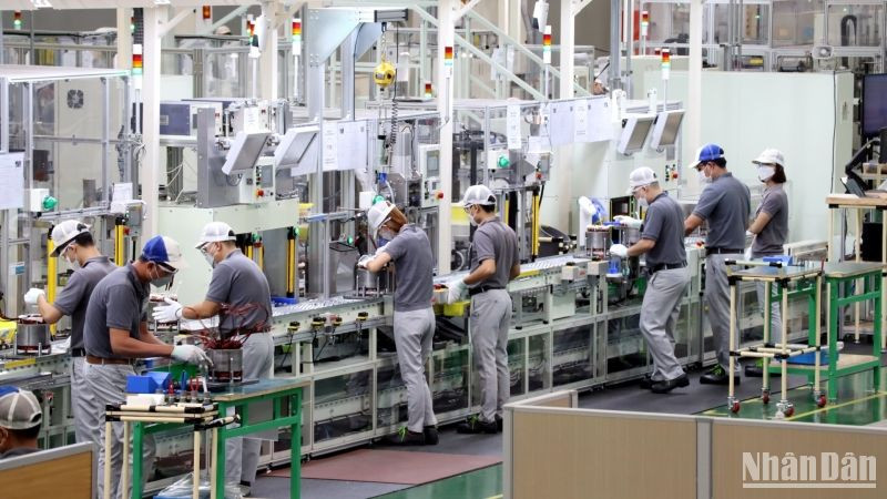 Sản xuất tại Công ty trách nhiệm hữu hạn Sản phẩm công nghiệp Toshiba Asia, khu công nghiệp Amata Biên Hòa. (Ảnh: Thiên Vương)