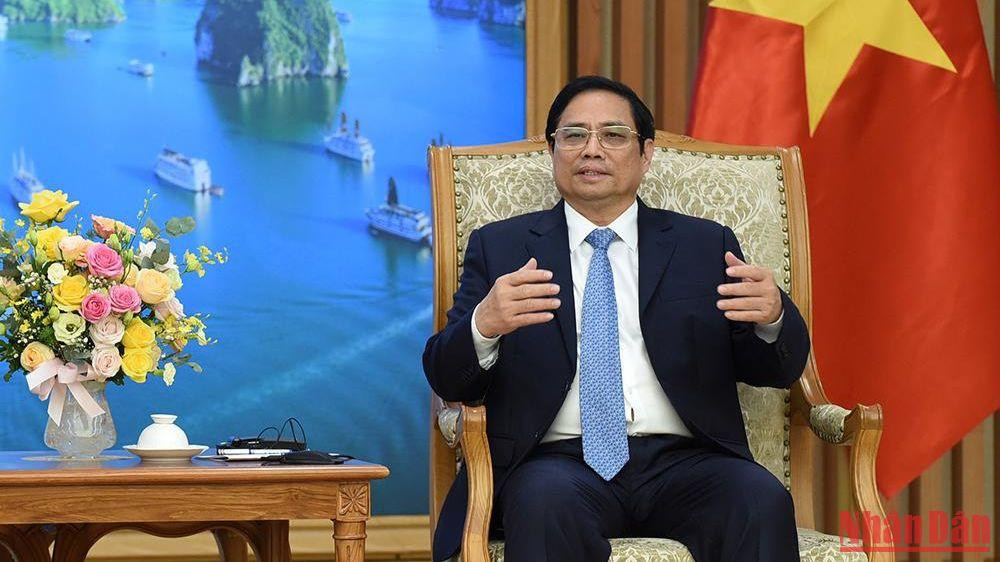 Thủ tướng Phạm Minh Chính phát biểu tại buổi tiếp. Thủ tướng Phạm Minh Chính phát biểu tại buổi tiếp.