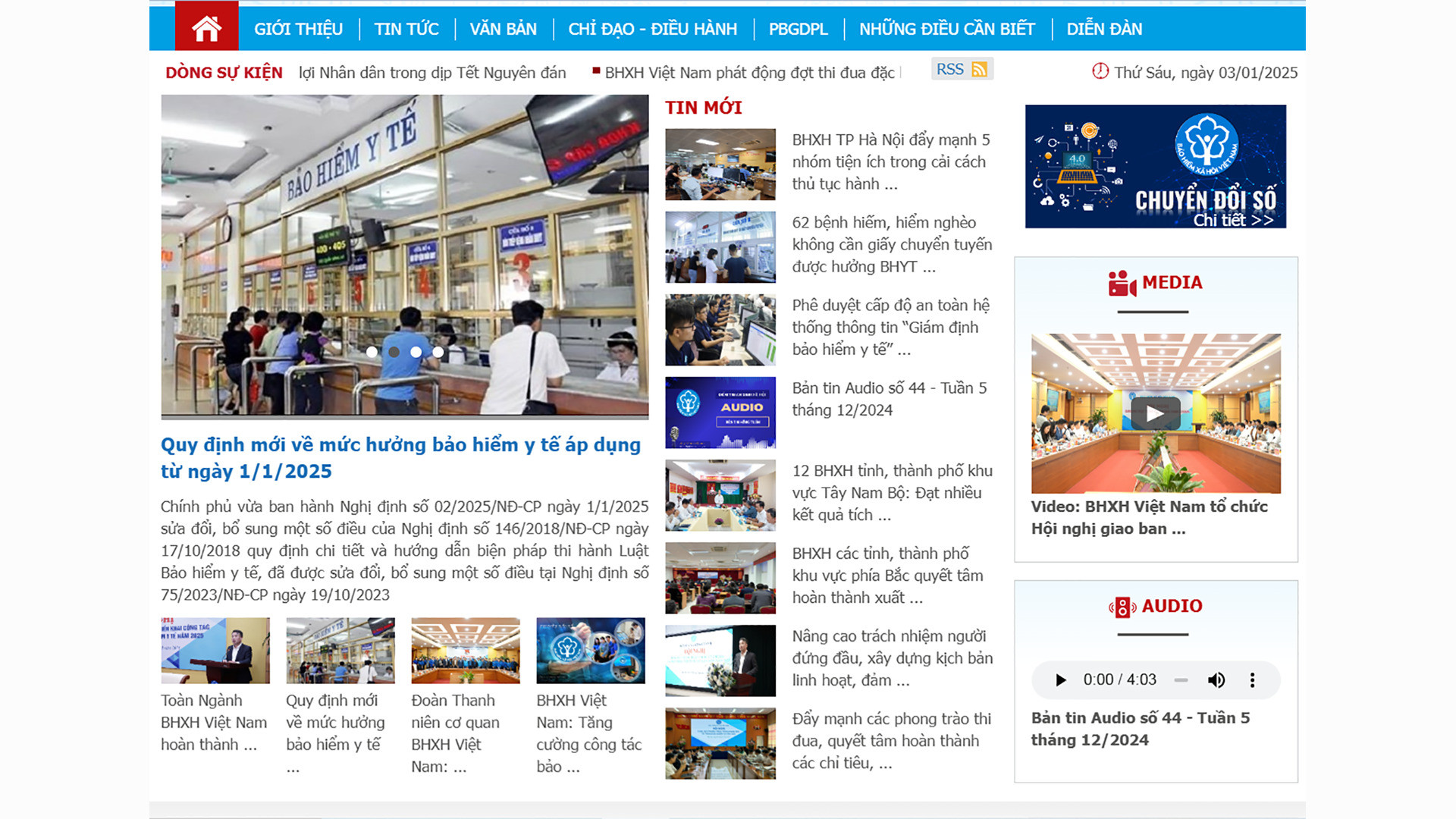 Cổng thông tin điện tử của Bảo hiểm xã hội Việt Nam.