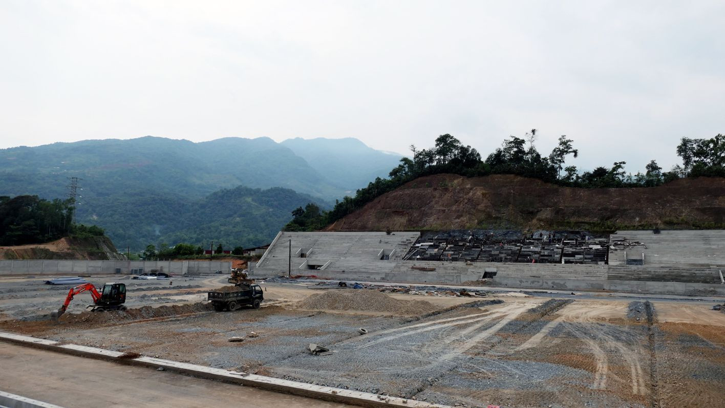 Khu liên hợp thể thao tỉnh Hà Giang là công trình trọng điểm được lựa chọn là công trình chào mừng đại hội Đảng các cấp, phấn đấu hoàn thành trong tháng 7/2025.
