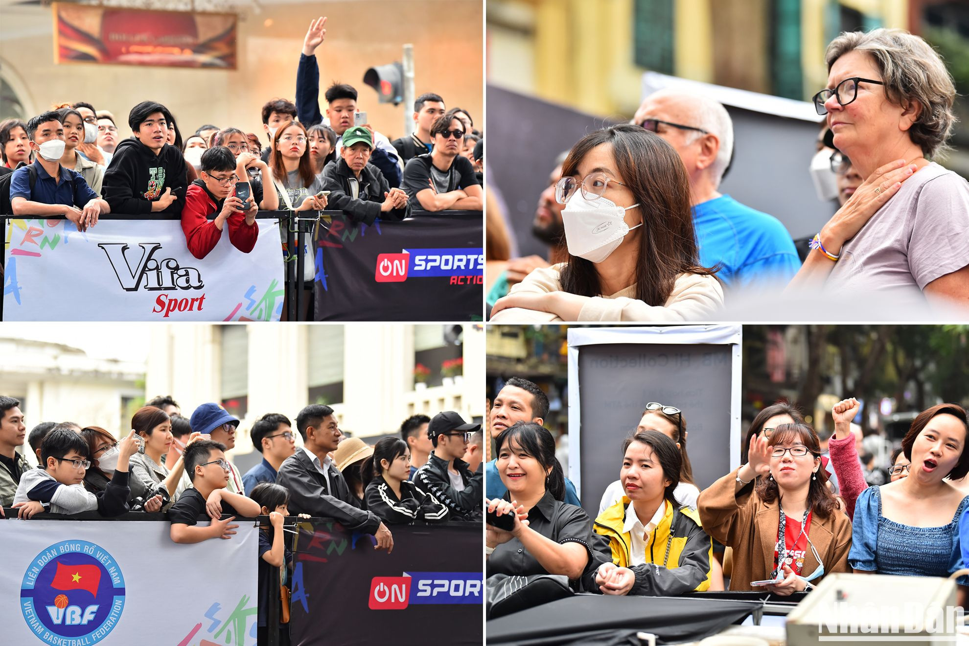 Đông đảo người hâm mộ Thủ đô và du khách nước ngoài có mặt theo dõi các trận đấu tại nội dung VBA 3x3 Men Pro.