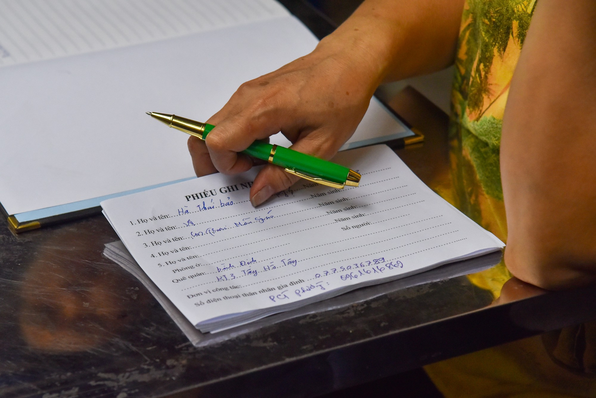 Phiếu ghi nhận dành cho các hộ dân bị ảnh hưởng.