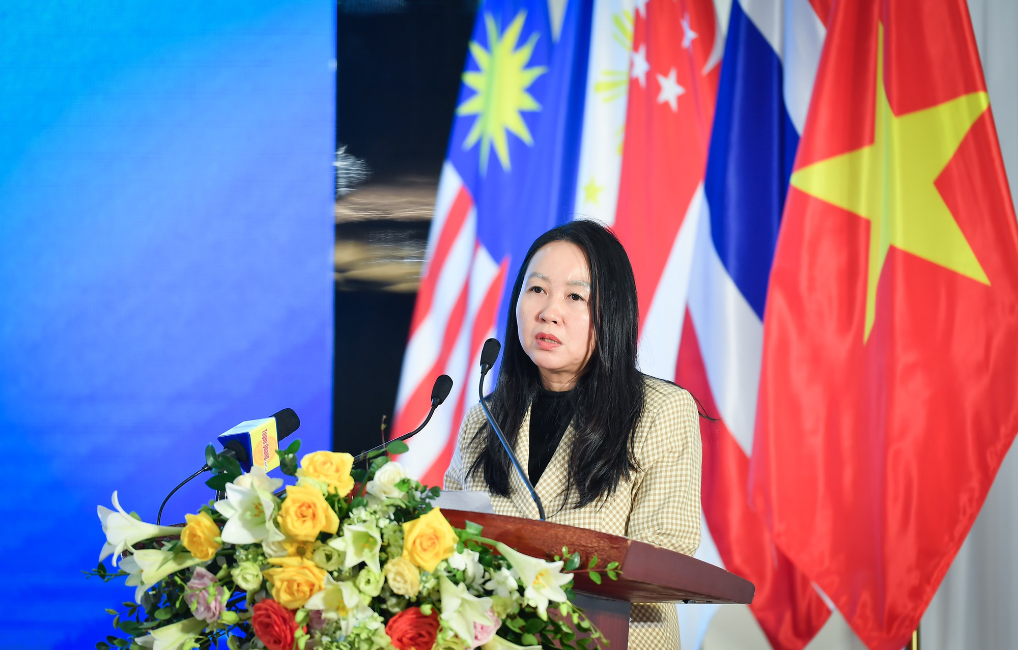 Bà Hoàng Minh Nga - Trưởng phòng Quốc tế, Trung tâm Truyền hình Thông tấn, TTXVN. (Ảnh: THÀNH ĐẠT)