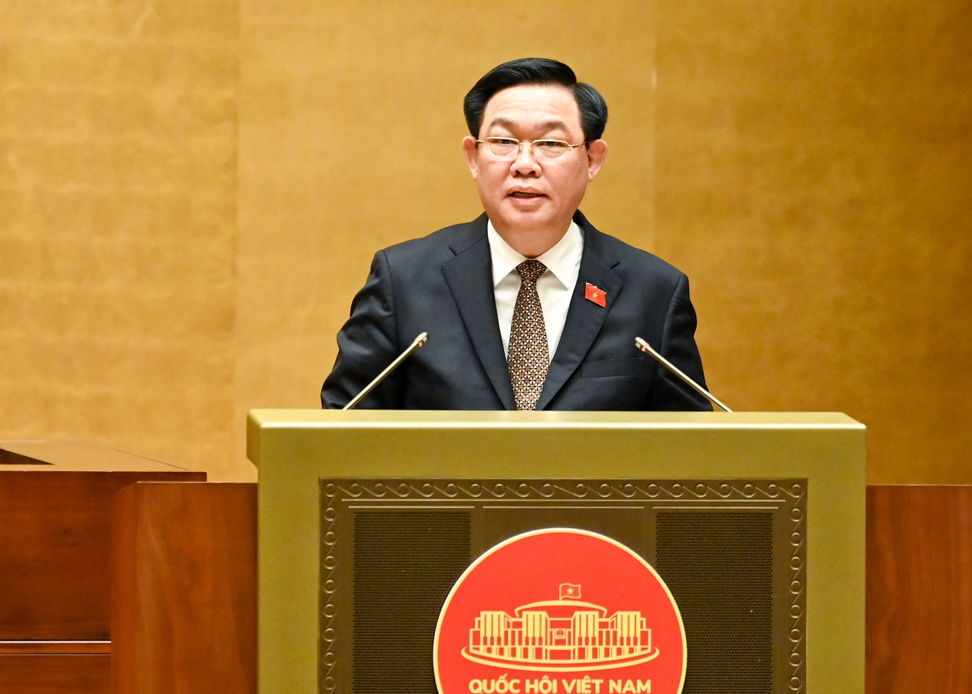 Chủ tịch Quốc hội Vương Đình Huệ phát biểu bế mạc Kỳ họp thứ 5, Quốc hội khóa XV.
