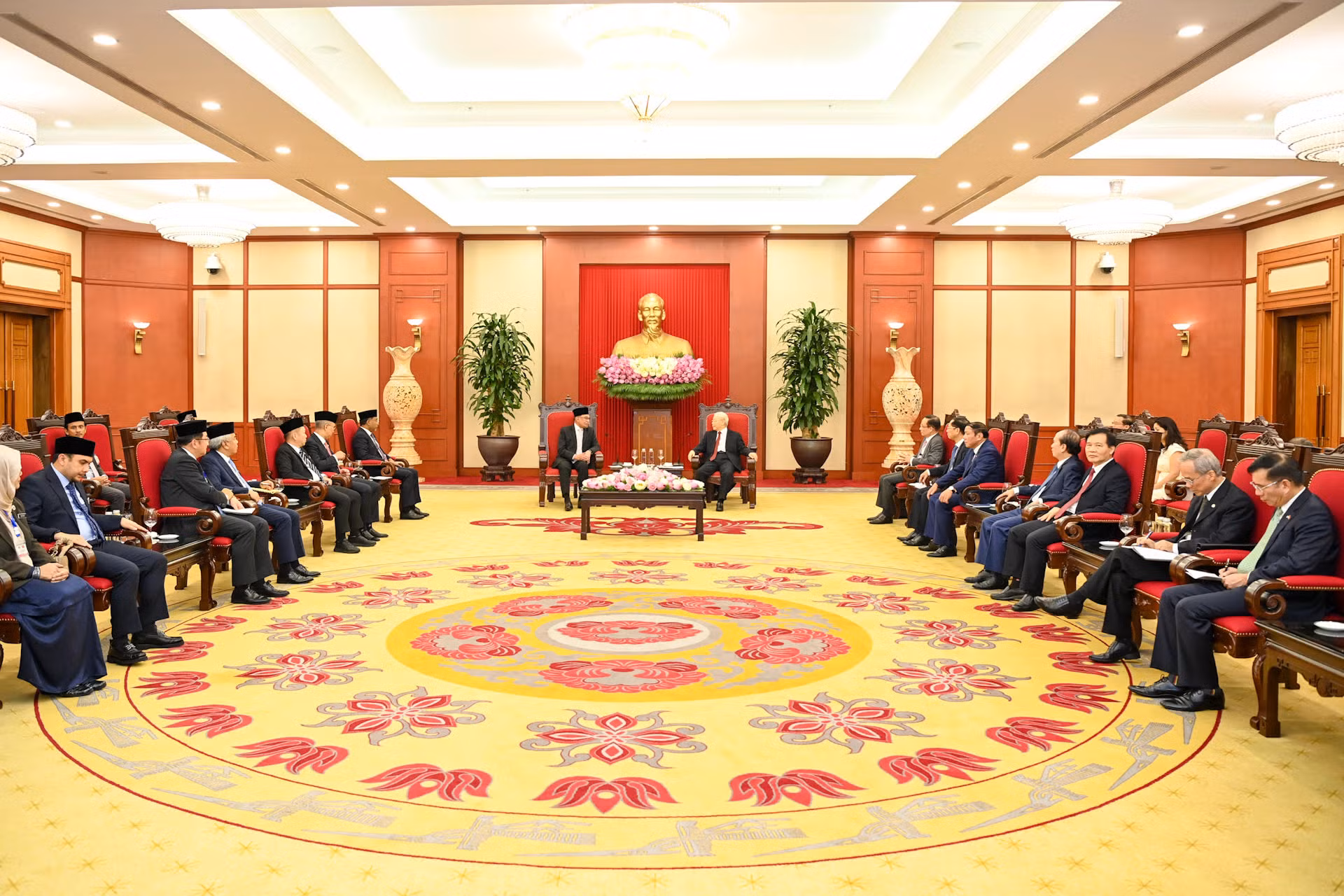 Quang cảnh buổi tiếp tại Trụ sở Trung ương Đảng.