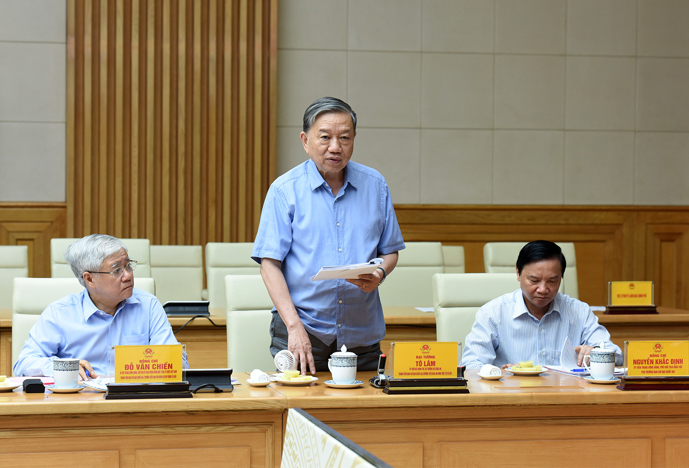 Bộ trưởng Công an Tô Lâm phát biểu.