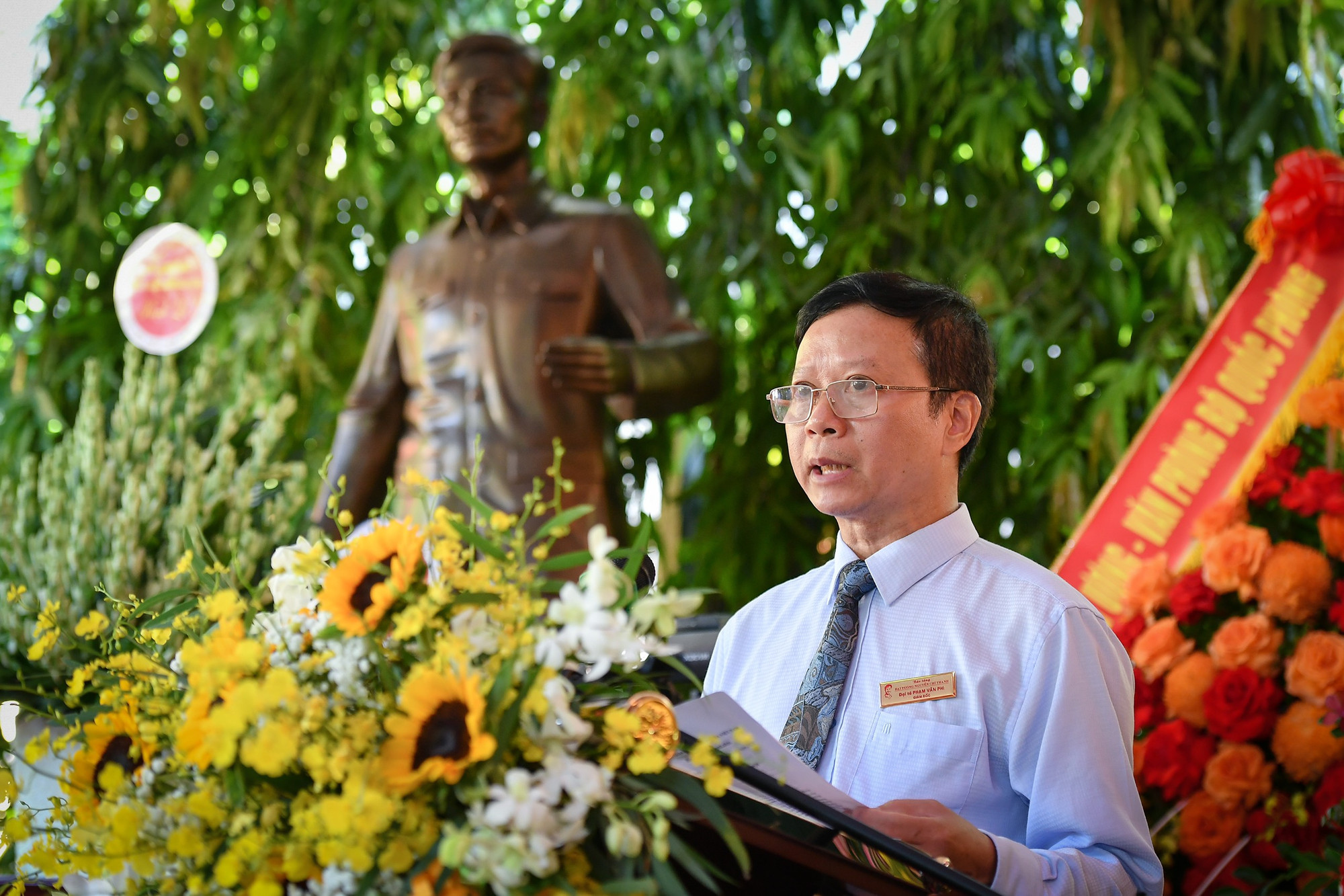 Đại tá Phạm Văn Phi, Giám đốc Bảo tàng Đại tướng Nguyễn Chí Thanh phát biểu tại sự kiện. (Ảnh: Thành Đạt) Đại tá Phạm Văn Phi, Giám đốc Bảo tàng Đại tướng Nguyễn Chí Thanh phát biểu tại sự kiện. (Ảnh: Thành Đạt)