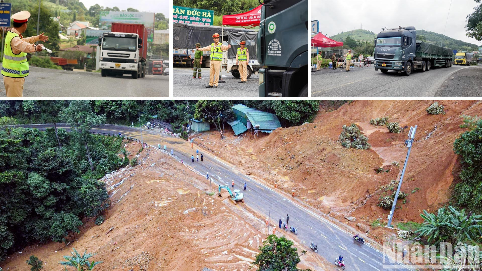 Toàn cảnh khu vực sạt lở nghiêm trọng tại đèo Bảo Lộc (Lâm Đồng) cuối tháng 7.