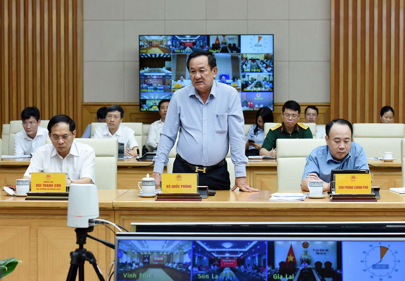 Thứ trưởng Quốc phòng Võ Minh Lương phát biểu.