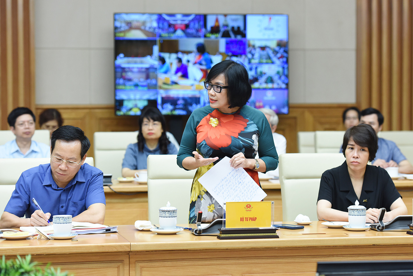 Đại diện lãnh đạo Bộ Tư pháp phát biểu.