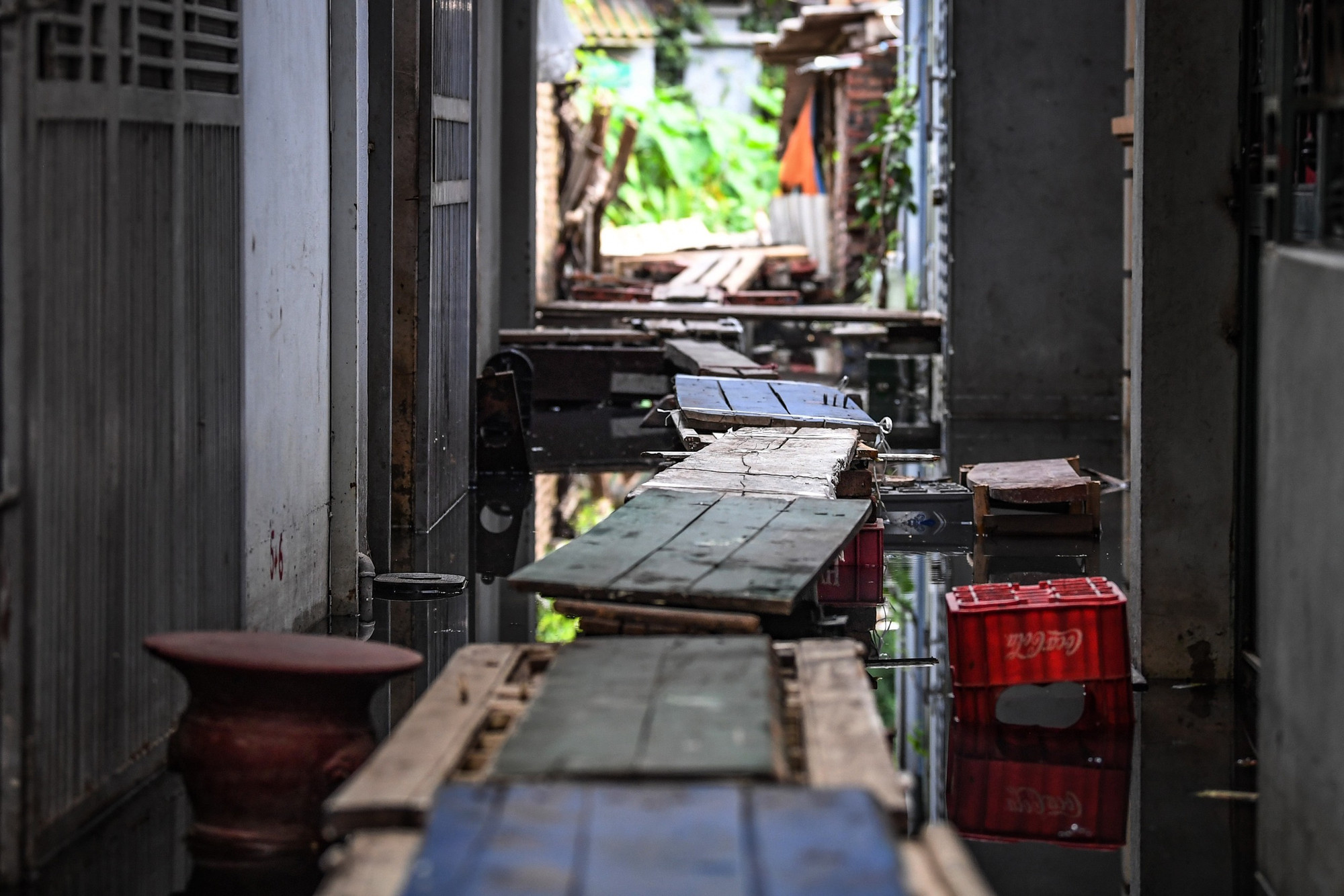 Hơn lúc nào hết, họ đang mong chờ dự án sớm "về đích" để nỗi lo ngập úng không còn ám ảnh. (Ảnh chụp tháng 6/2022)