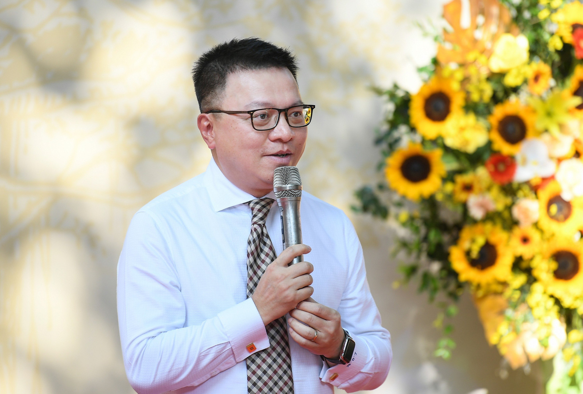 Tổng Biên tập Báo Nhân Dân Lê Quốc Minh phát biểu tại lễ khai trương Tòa soạn hội tụ Nhân Dân điện tử.