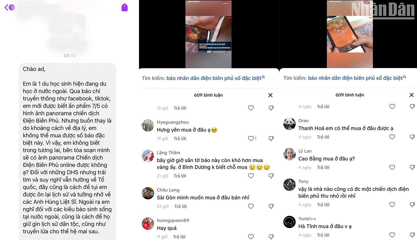 Rất nhiều bạn đọc muốn có được số Báo Nhân Dân đặc biệt ngày 7/5/2024. Rất nhiều bạn đọc muốn có được số Báo Nhân Dân đặc biệt ngày 7/5/2024.