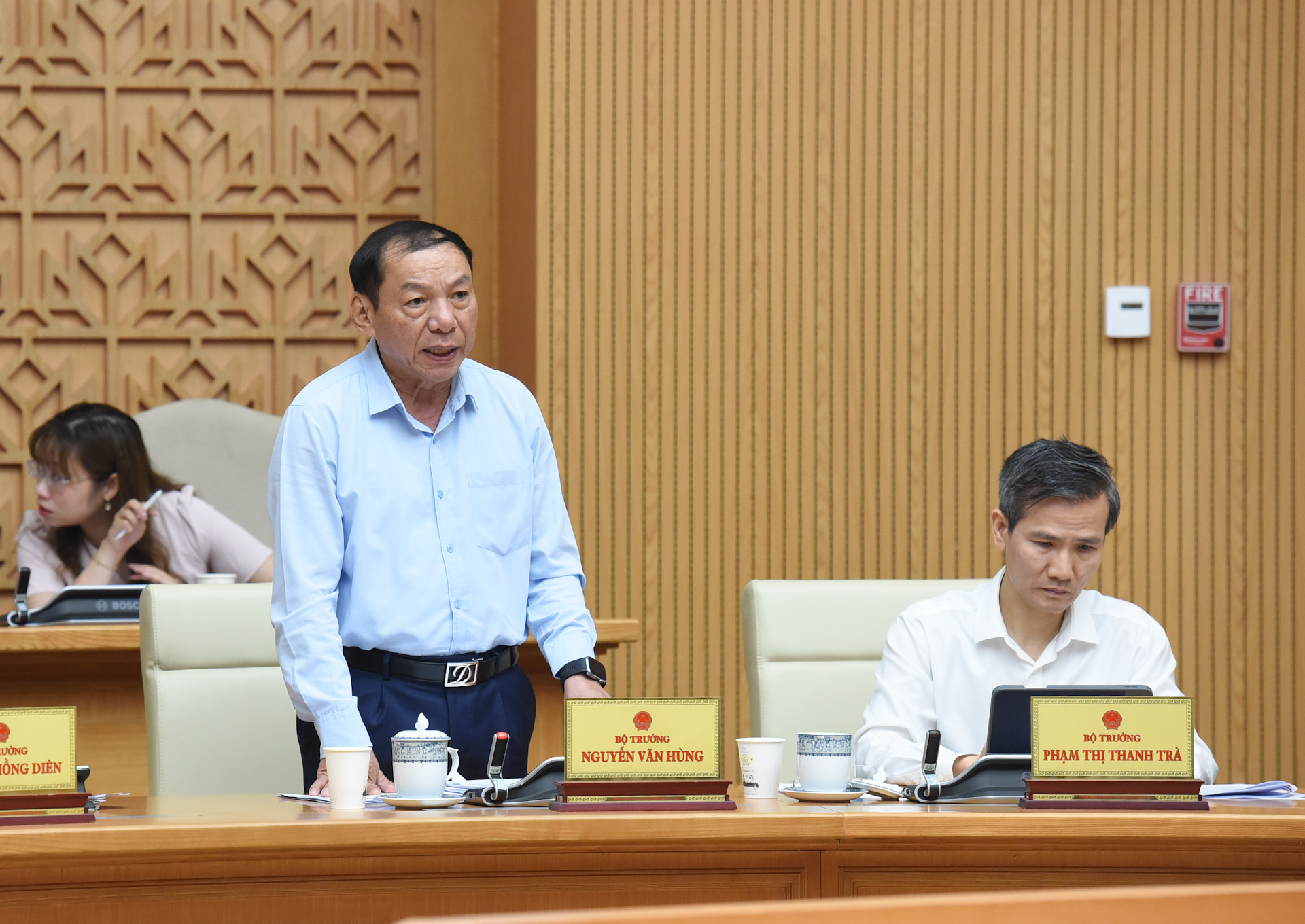 Bộ trưởng Văn hóa, Thể thao và Du lịch Nguyễn Văn Hùng phát biểu.