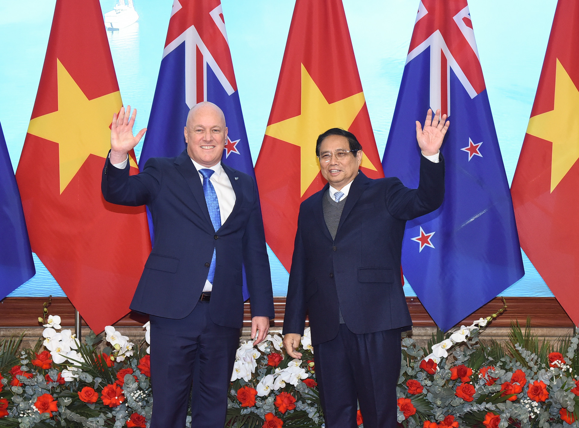 Thủ tướng Phạm Minh Chính và Thủ tướng New Zealand Christopher Luxon.
