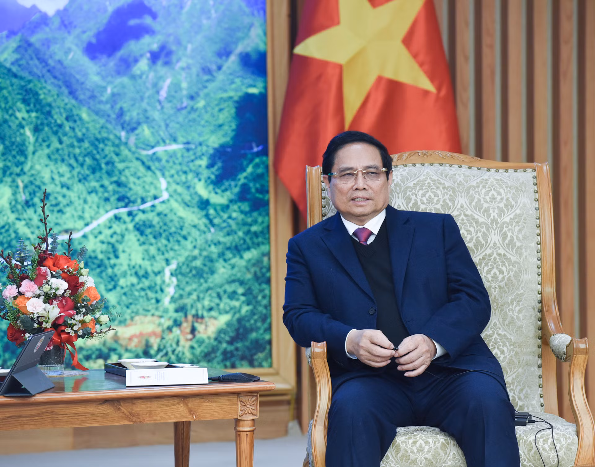 Thủ tướng Phạm Minh Chính phát biểu tại buổi tiếp.
