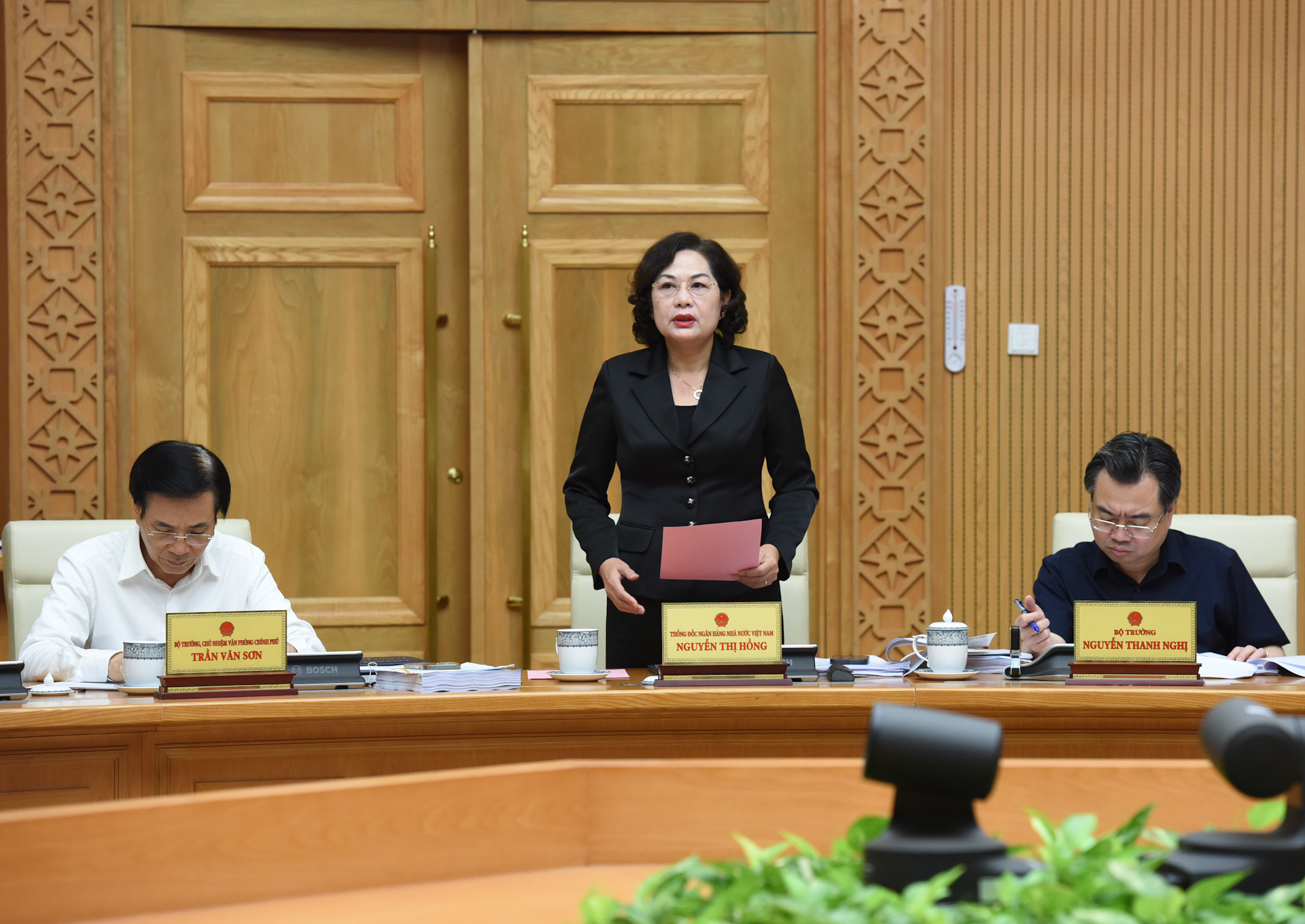 Thống đốc Ngân hàng Nhà nước Việt Nam Nguyễn Thị Hồng phát biểu.