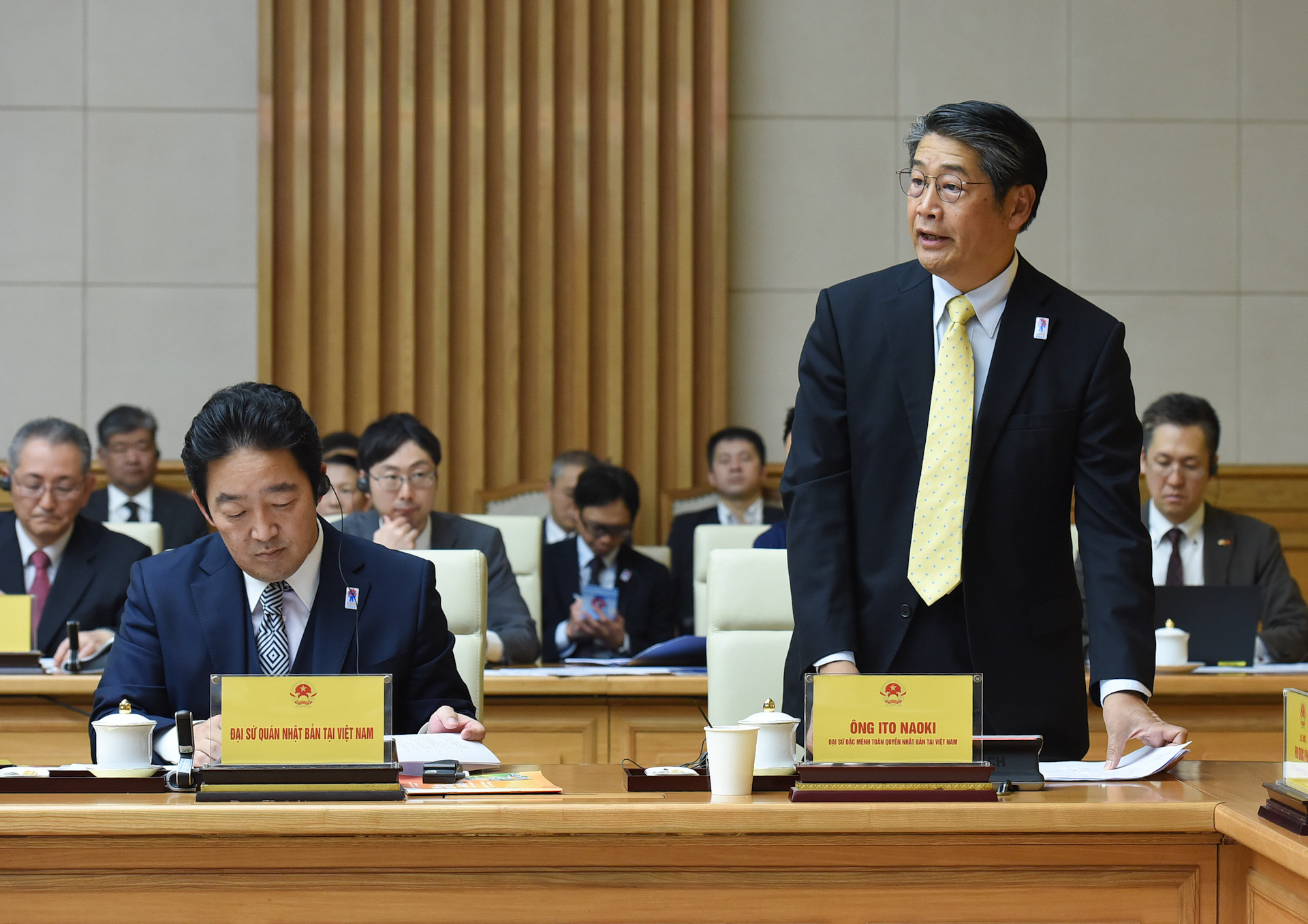 Đại sứ Nhật Bản tại Việt Nam Ito Naoki phát biểu.