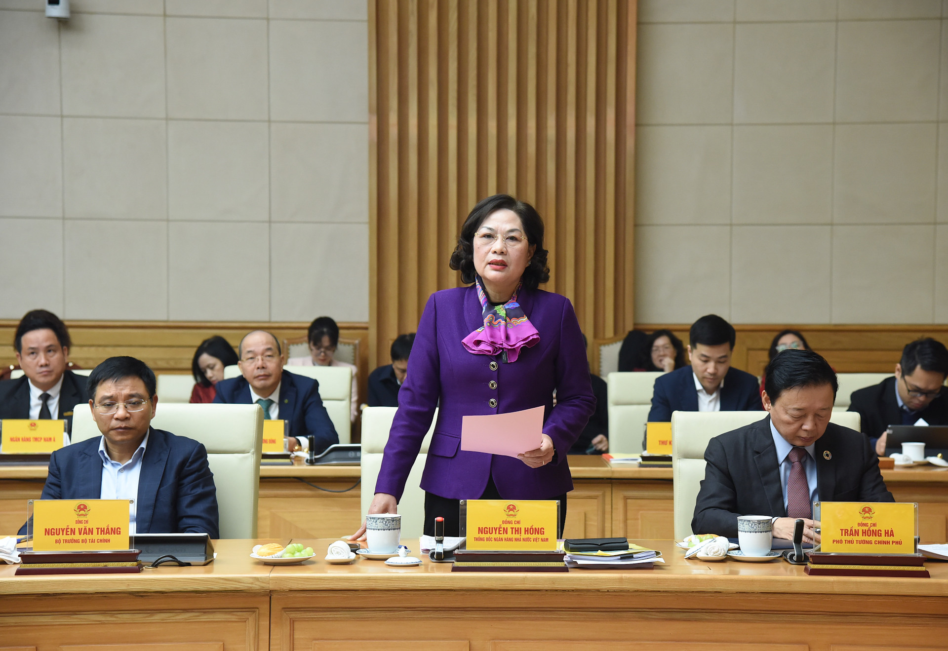 Thống đốc Ngân hàng Nhà nước Việt Nam Nguyễn Thị Hồng phát biểu.