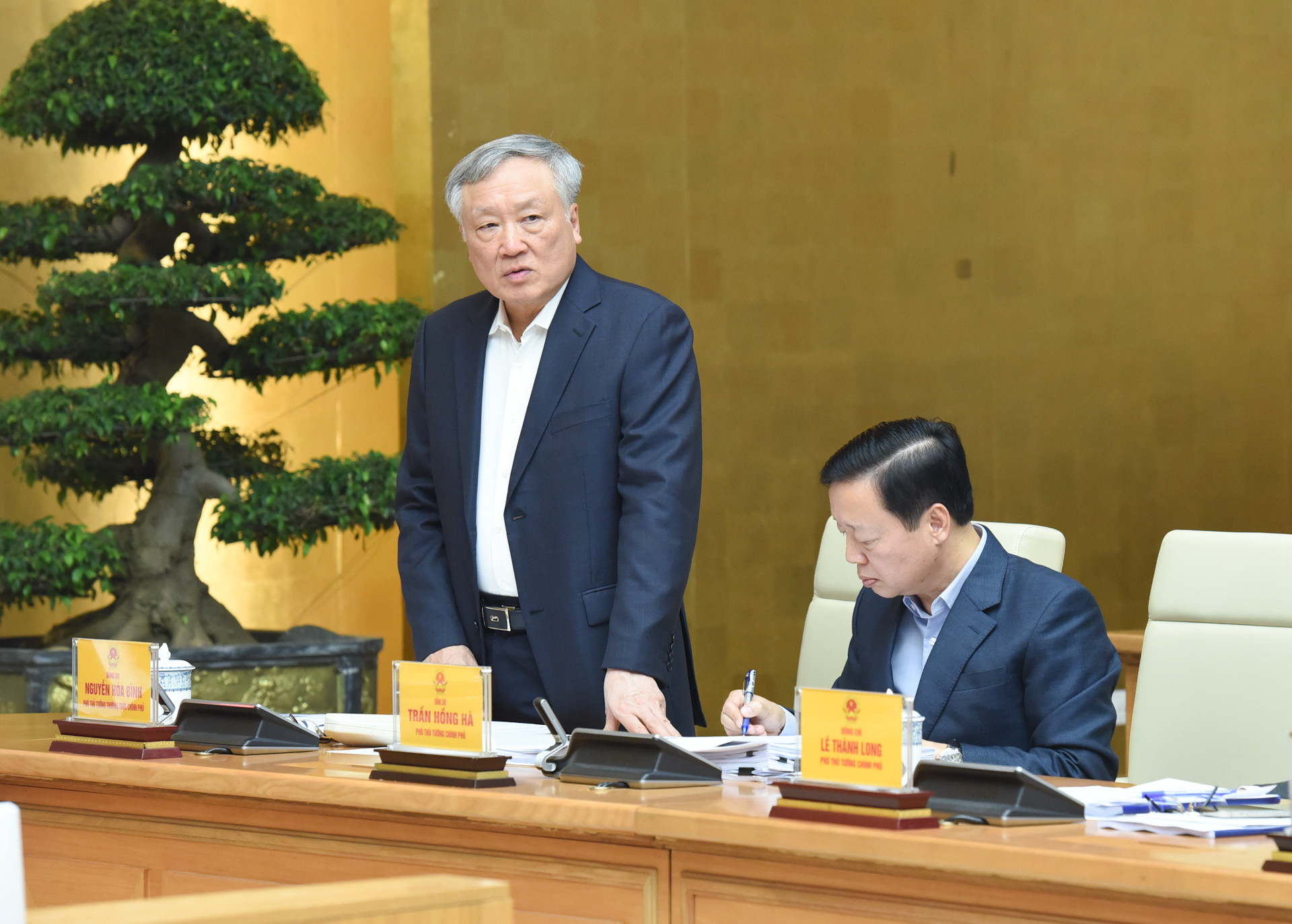 Phó Thủ tướng Thường trực Nguyễn Hoà Bình phát biểu.