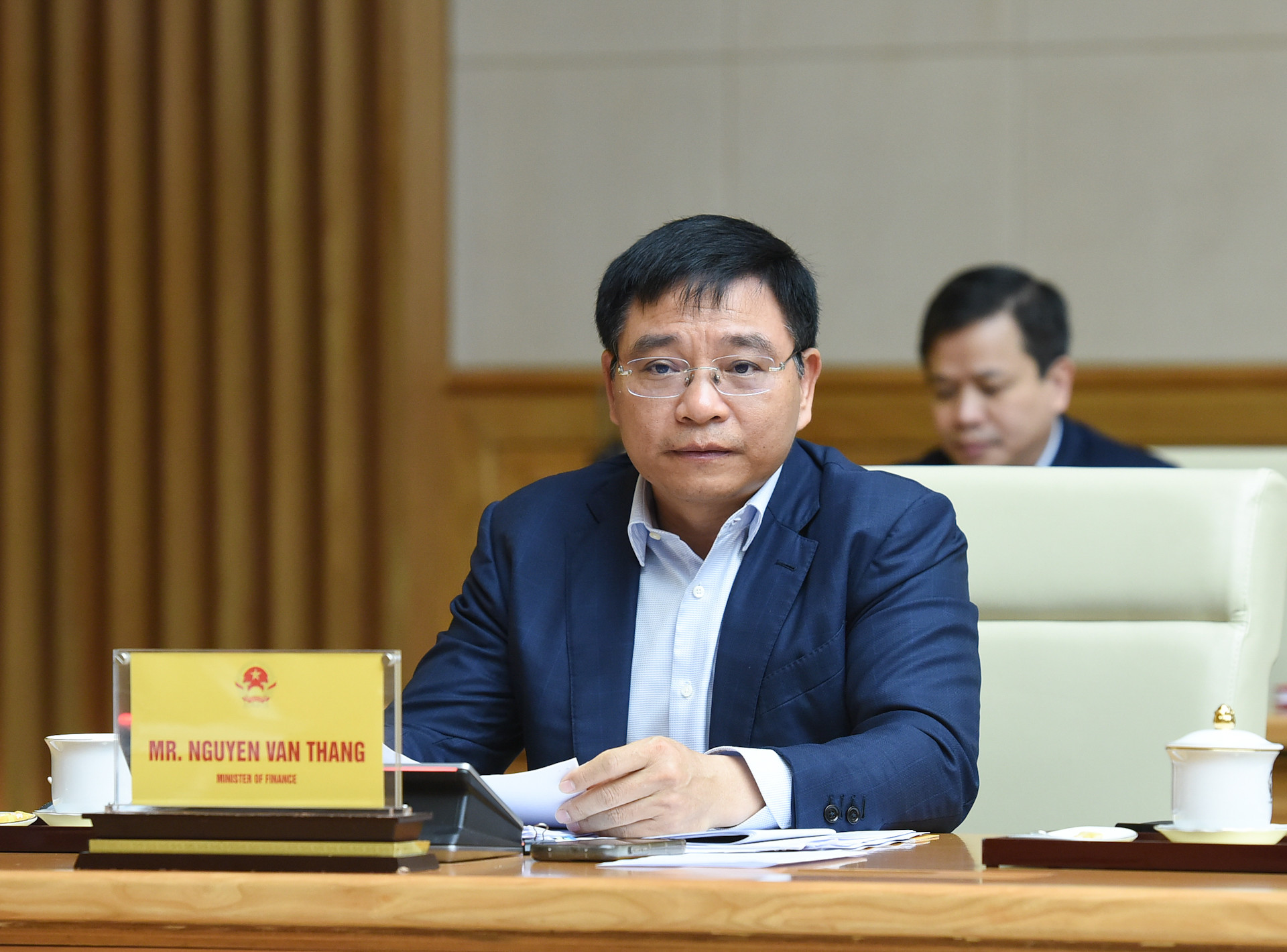 Bộ trưởng Tài Chính Nguyễn Văn Thắng phát biểu. Bộ trưởng Tài Chính Nguyễn Văn Thắng phát biểu.