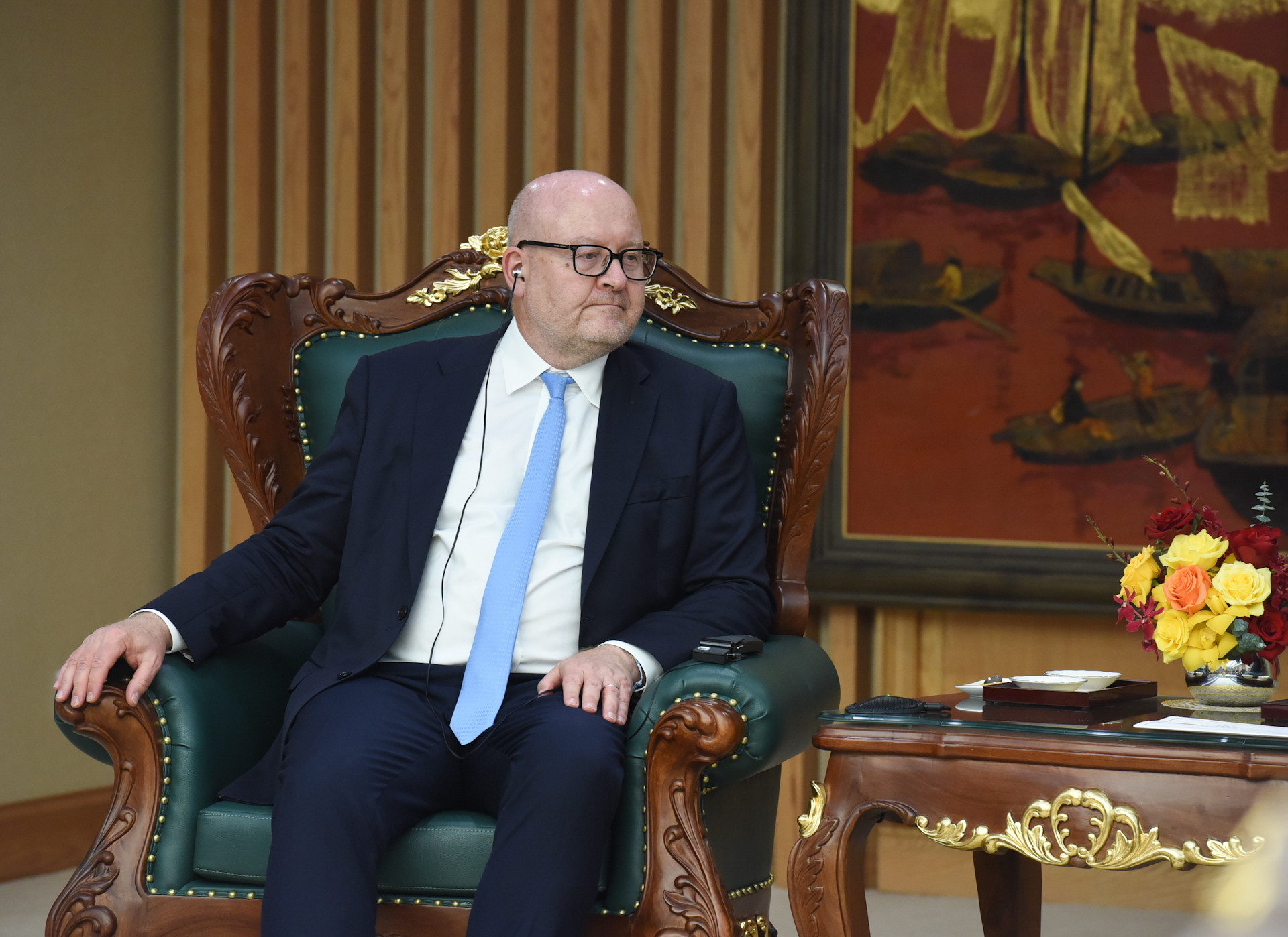 Ông Tomas Heidar, Chánh án Tòa án quốc tế về Luật Biển (ITLOS) phát biểu tại buổi tiếp.