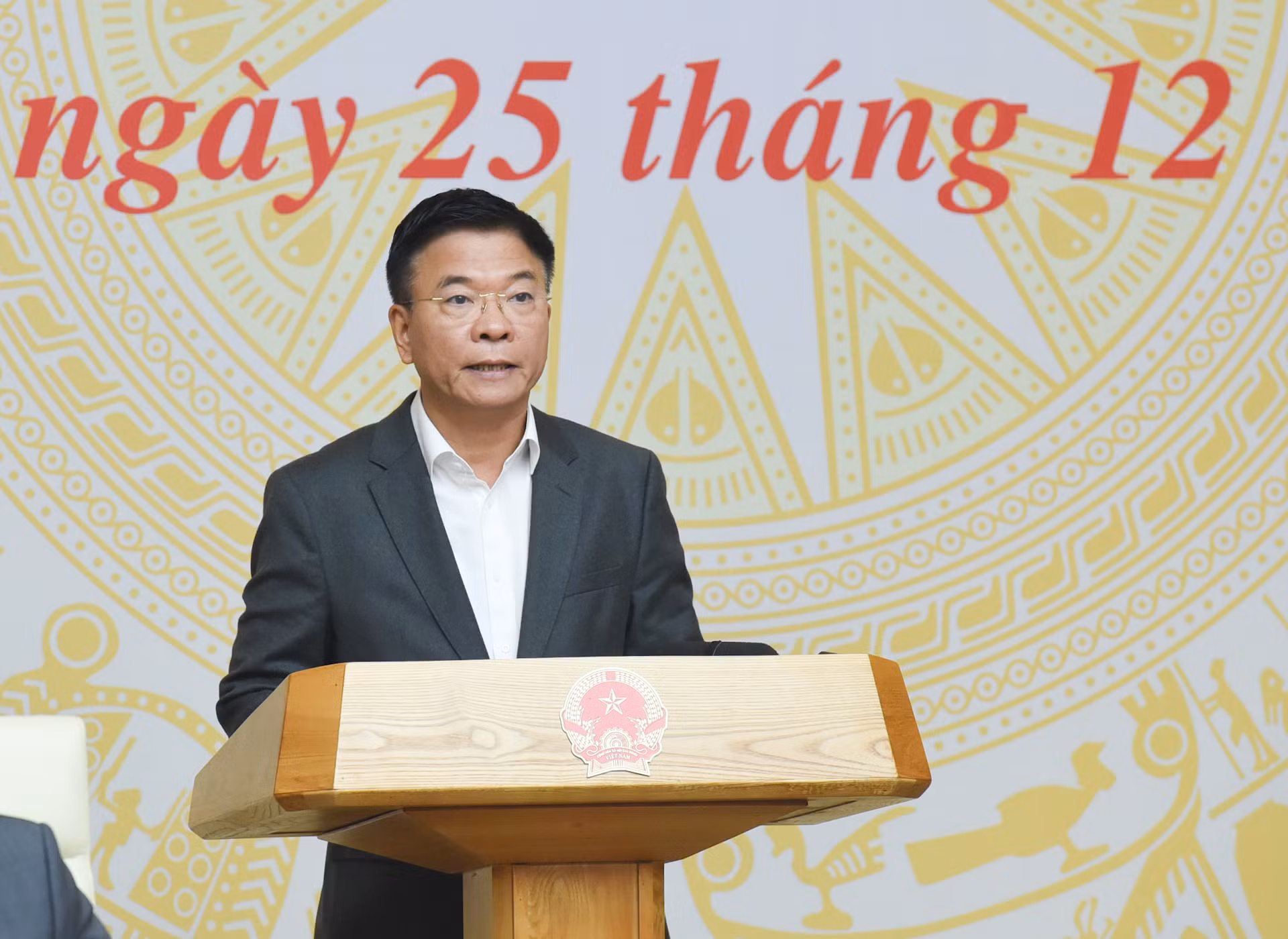 Phó Thủ tướng Lê Thành Long phát biểu.