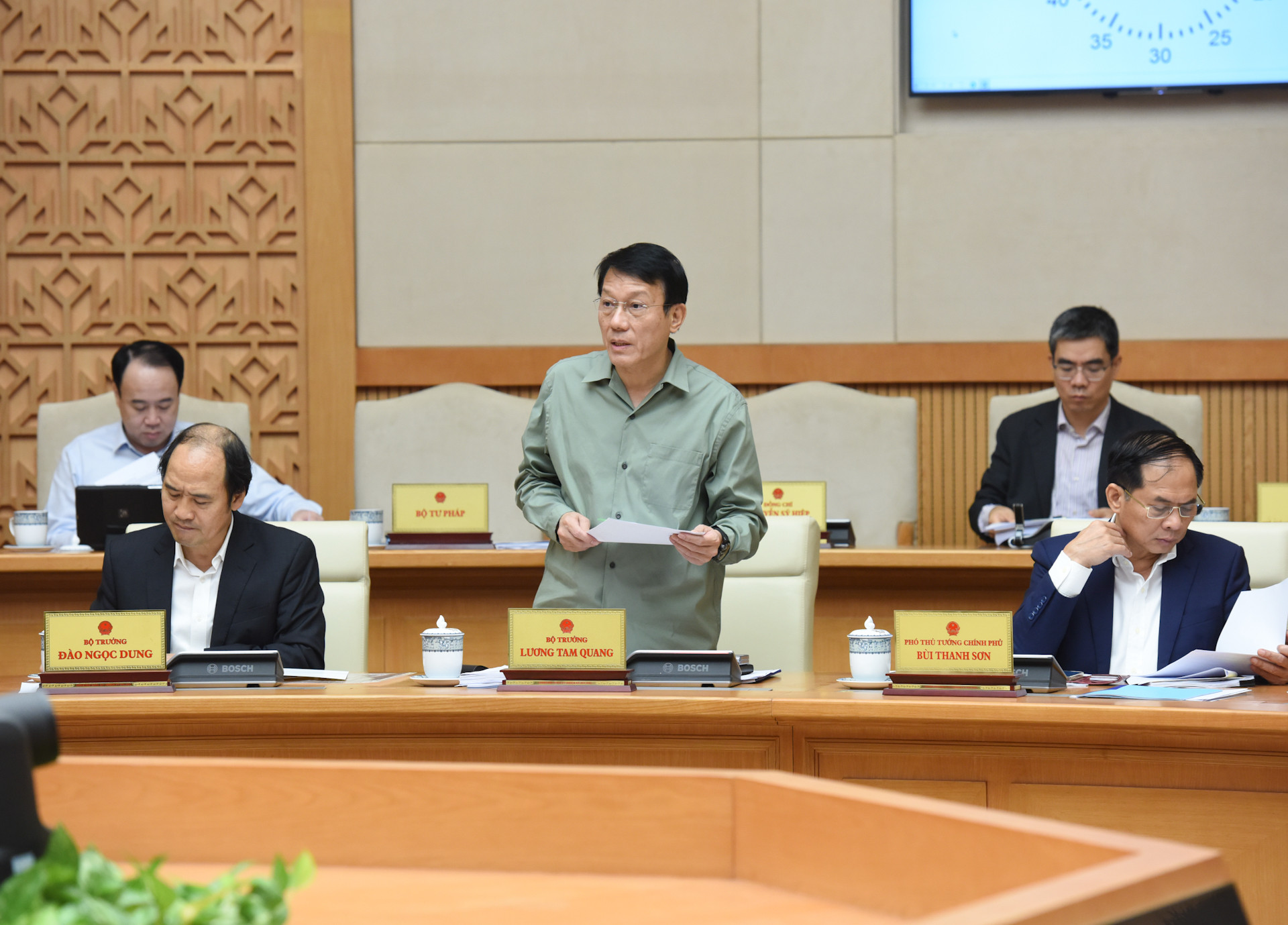 Bộ trưởng Công an Lương Tam Quang phát biểu.