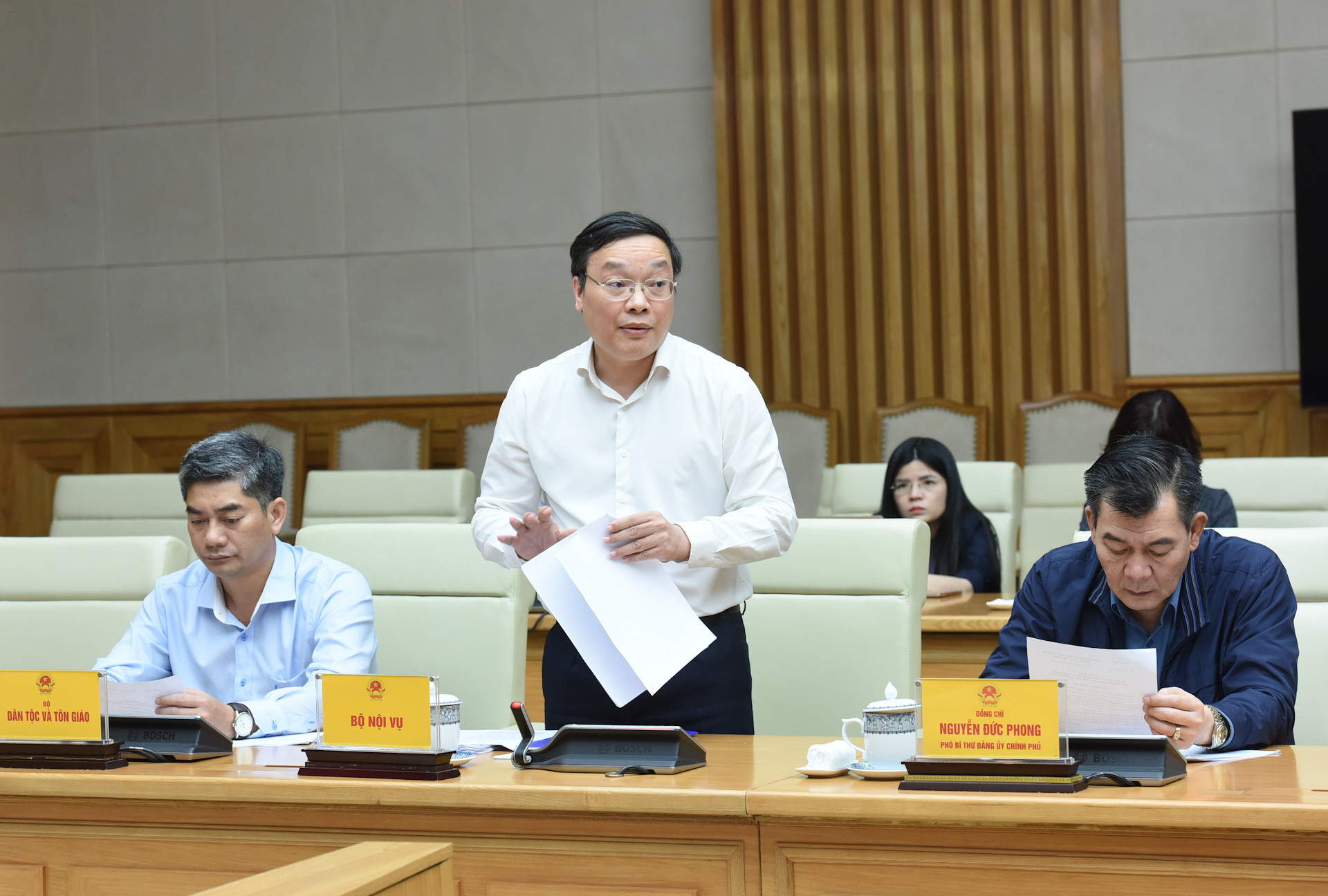 Đại diện lãnh đạo Bộ Nội vụ phát biểu.