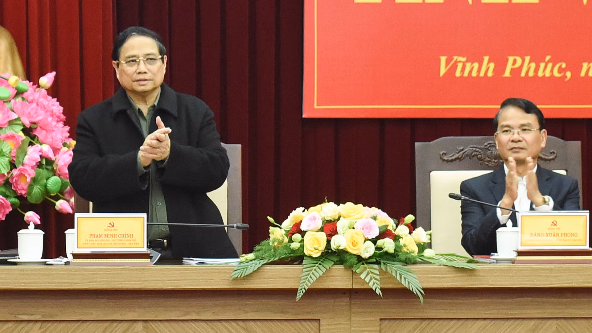 Thủ tướng Phạm Minh Chính làm việc với Ban Thường vụ Tỉnh ủy Vĩnh Phúc về tình hình phát triển kinh tế-xã hội. 