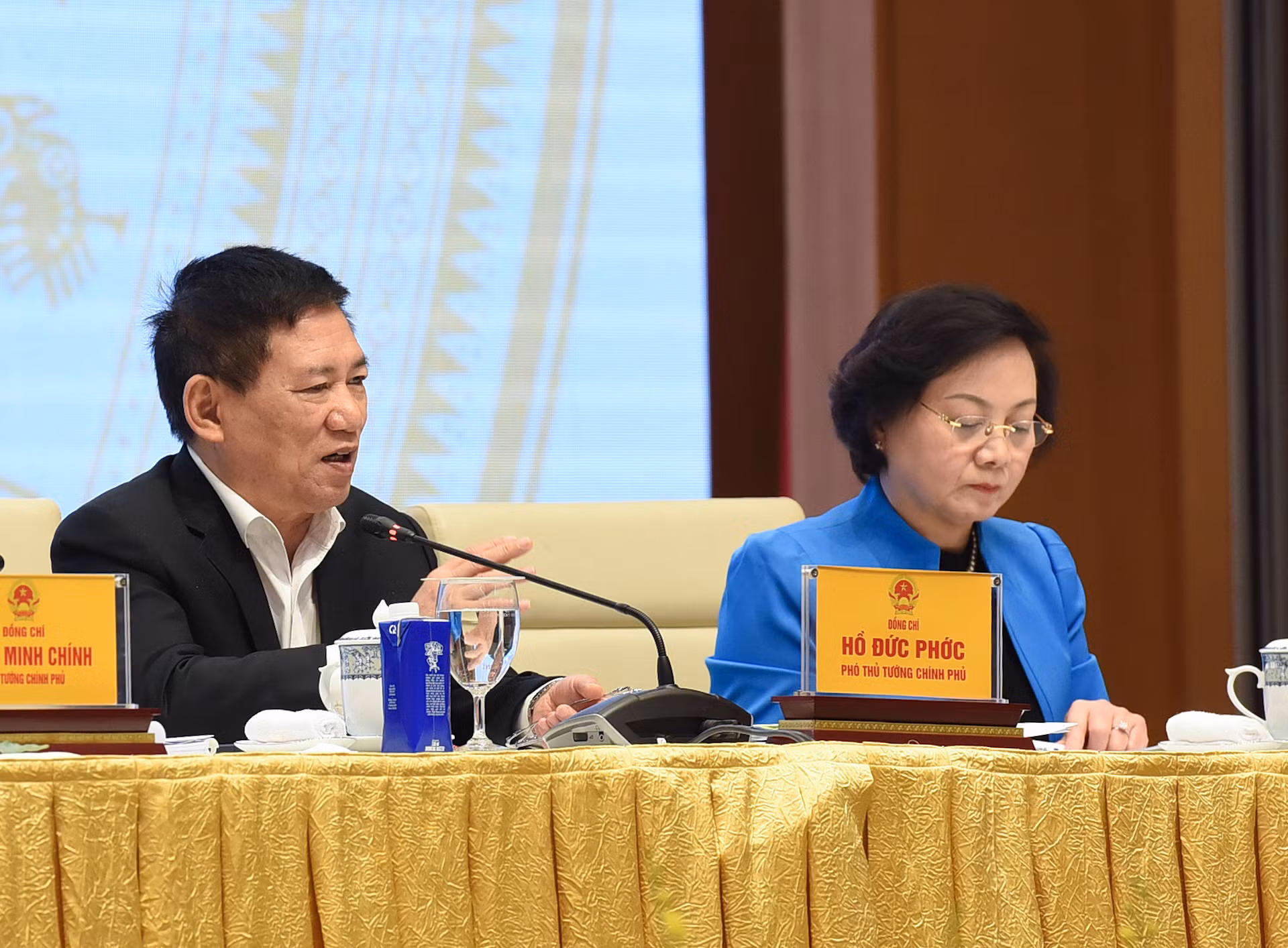 Phó Thủ tướng Hồ Đức Phớc phát biểu tại phiên họp.