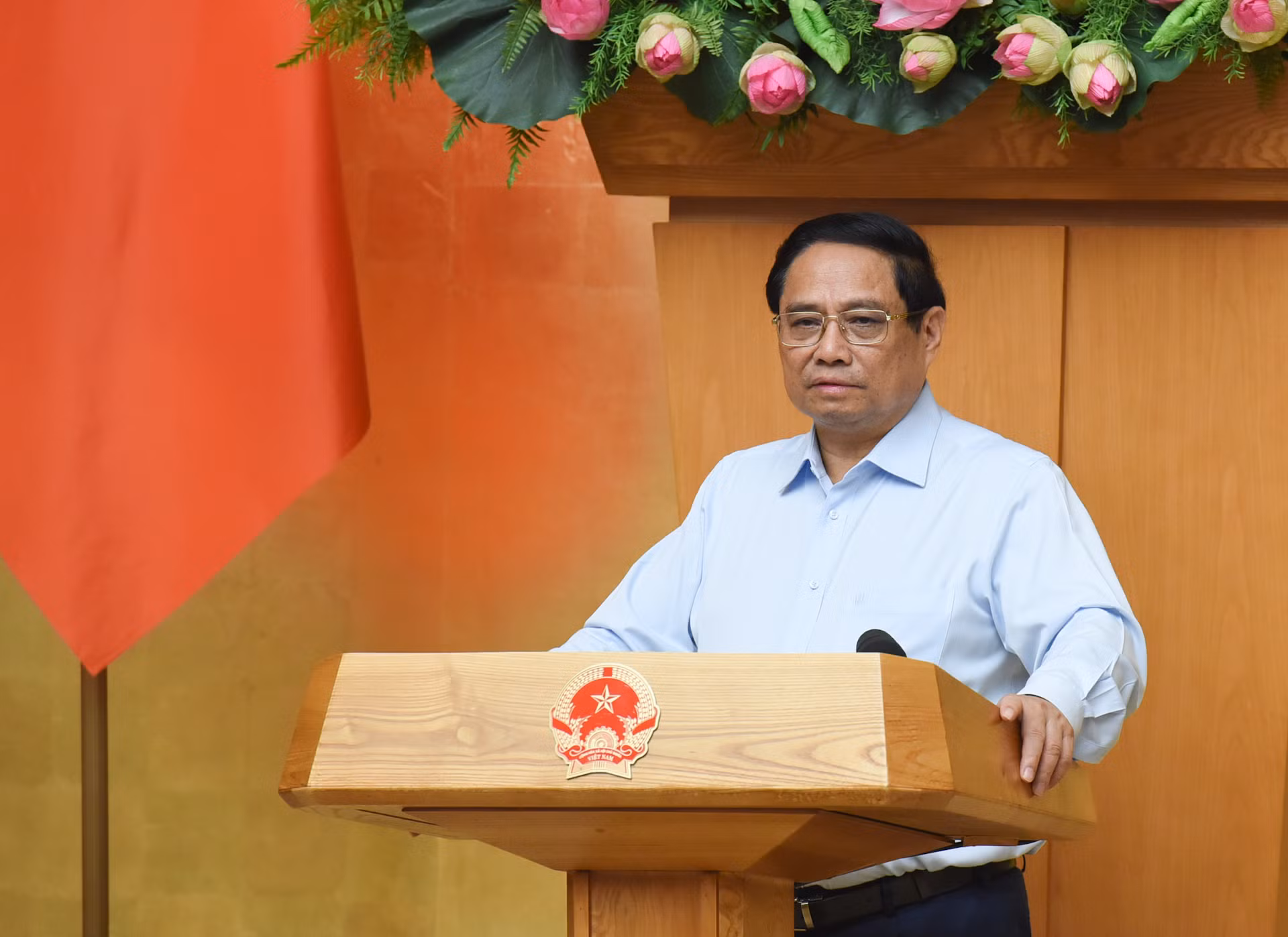 Thủ tướng Phạm Minh Chính phát biểu tại phiên họp Chính phủ chuyên đề về xây dựng pháp luật tháng 9 năm 2024.