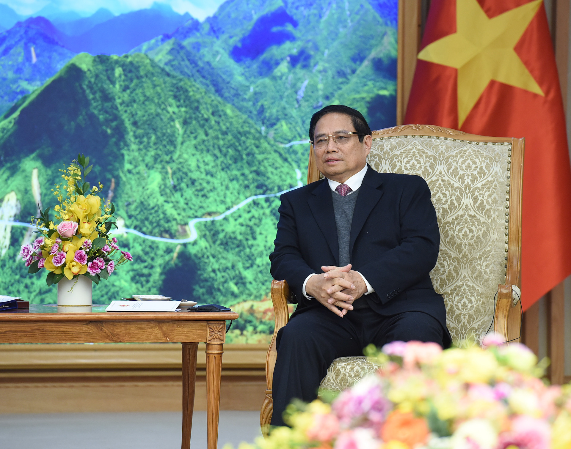 Thủ tướng Phạm Minh Chính phát biểu tại buổi tiếp.