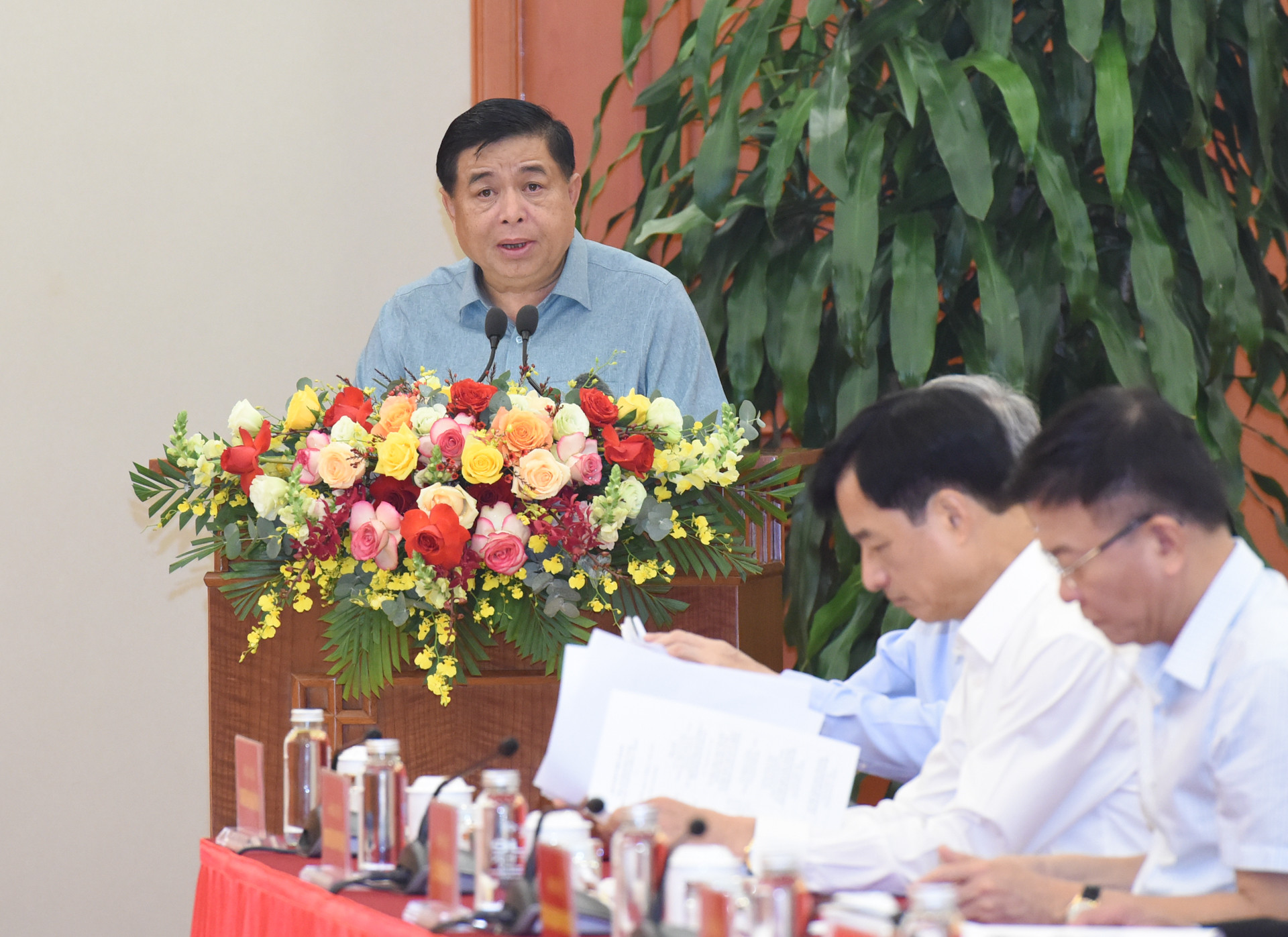 Bộ trưởng Kế hoạch và Đầu tư Nguyễn Chí Dũng phát biểu tại buổi làm việc.