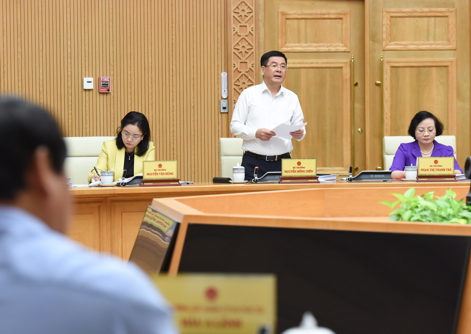 Bộ trưởng Công thương Nguyễn Hồng Diên phát biểu tại phiên họp.