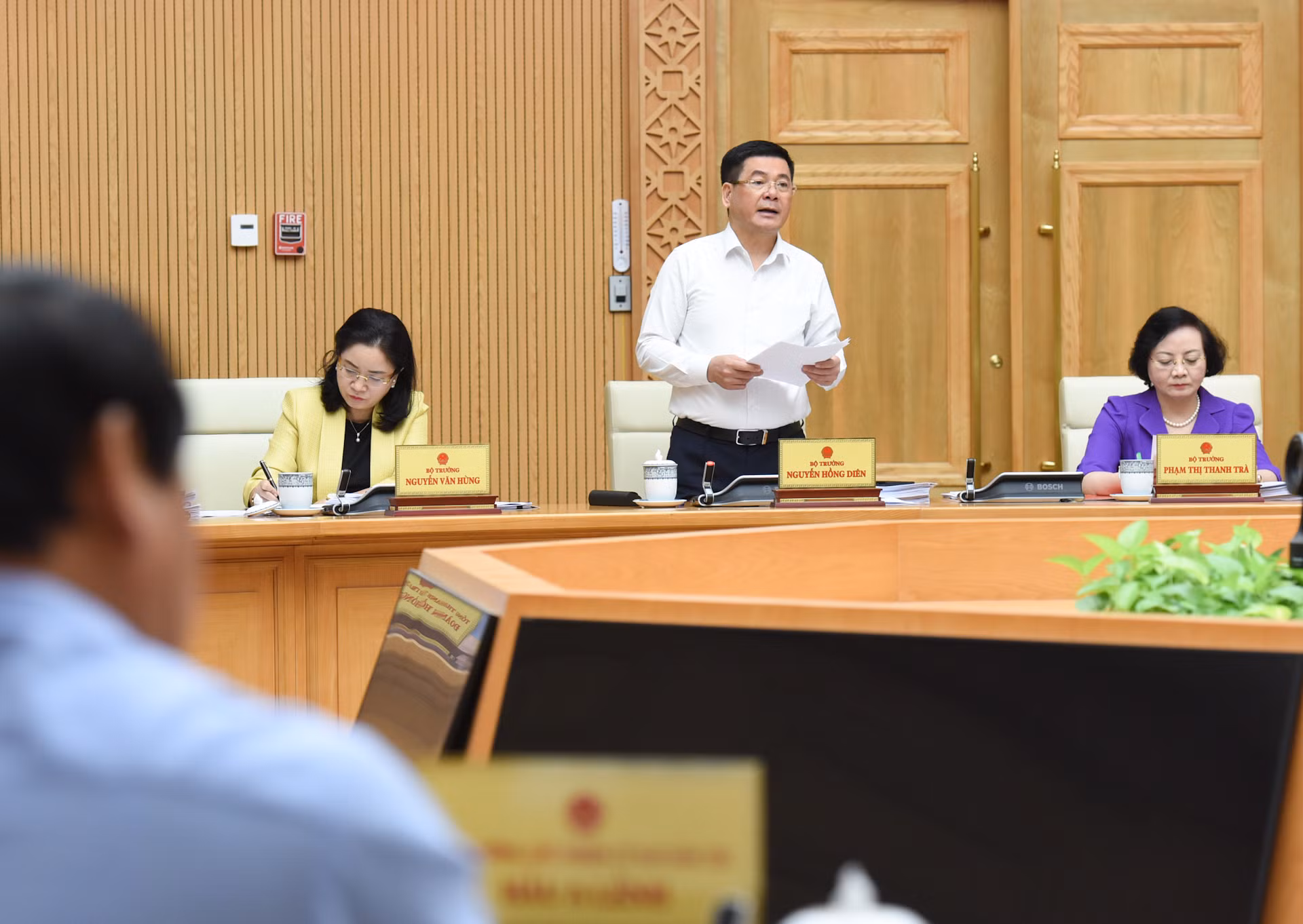 Bộ trưởng Công thương Nguyễn Hồng Diên phát biểu tại phiên họp.