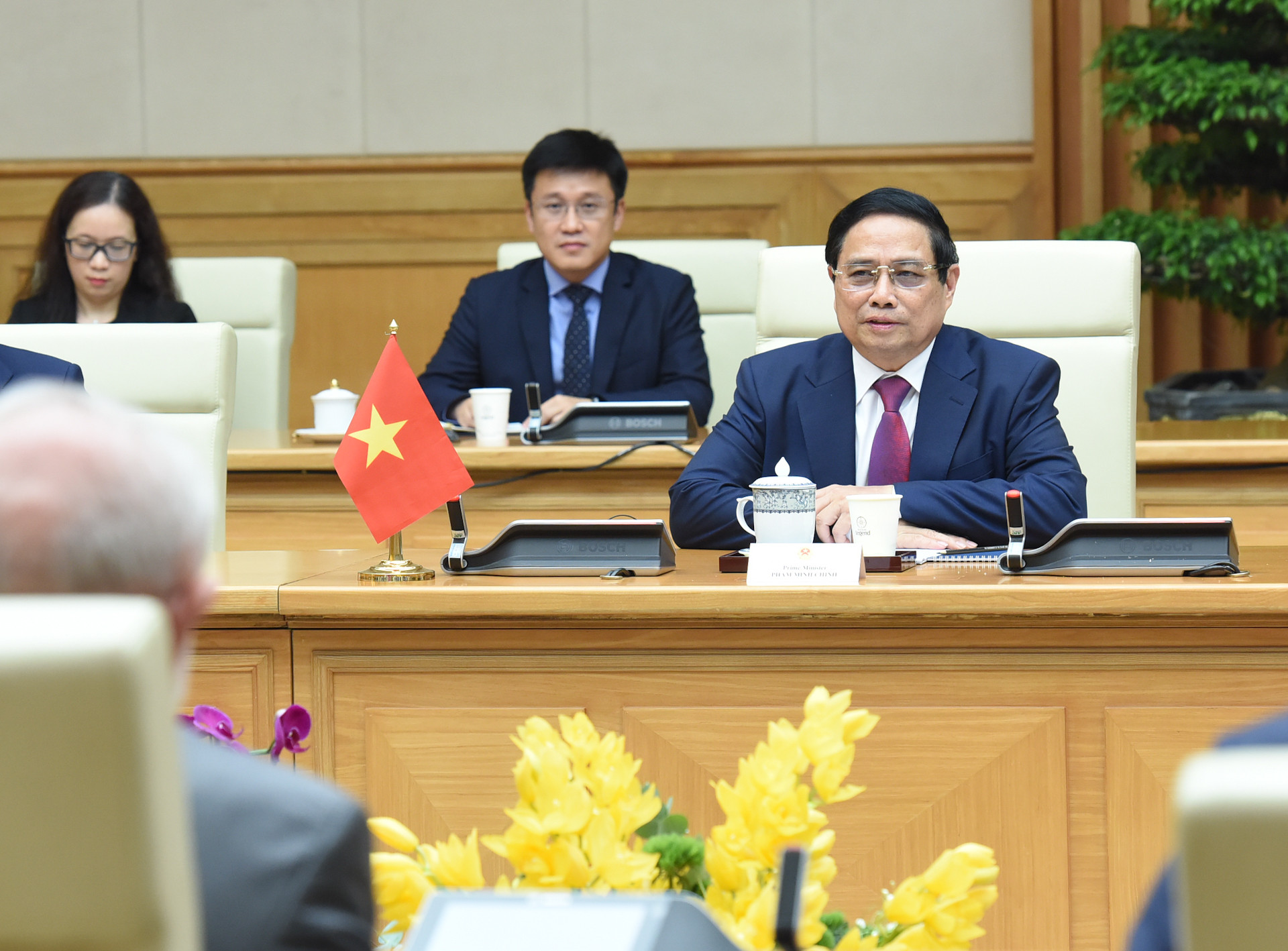 Thủ tướng Phạm Minh Chính phát biểu tại hội kiến.