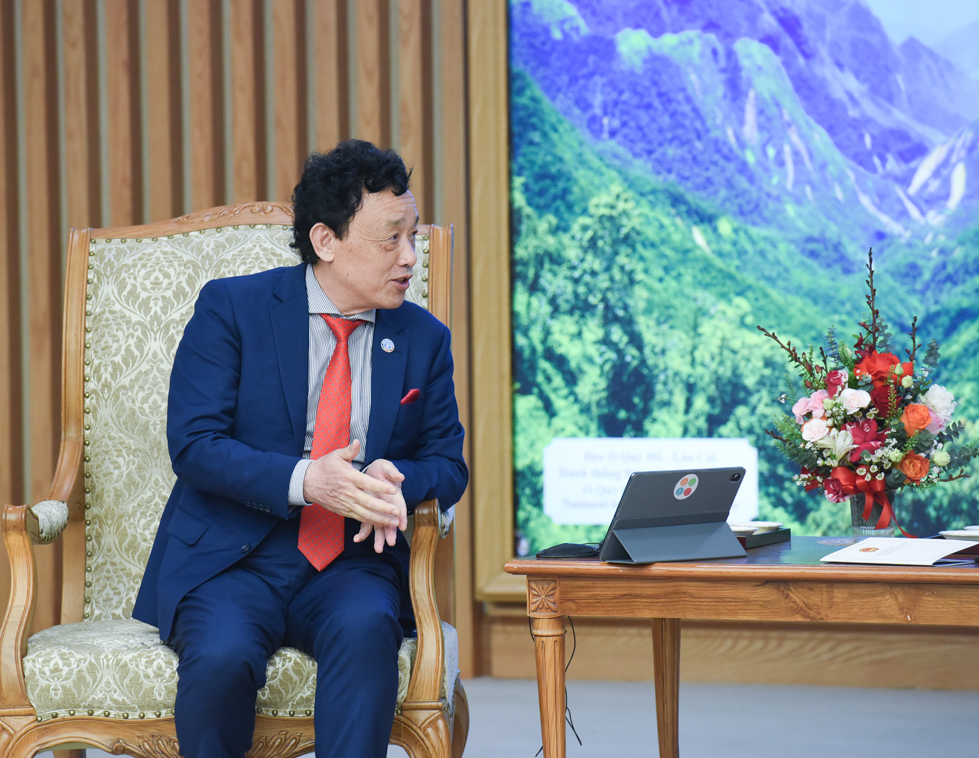 Tổng Giám đốc Tổ chức Nông nghiệp và Lương thực Liên hợp quốc (FAO) Khuất Đông Ngọc, phát biểu tại buổi tiếp. Tổng Giám đốc Tổ chức Nông nghiệp và Lương thực Liên hợp quốc (FAO) Khuất Đông Ngọc, phát biểu tại buổi tiếp.