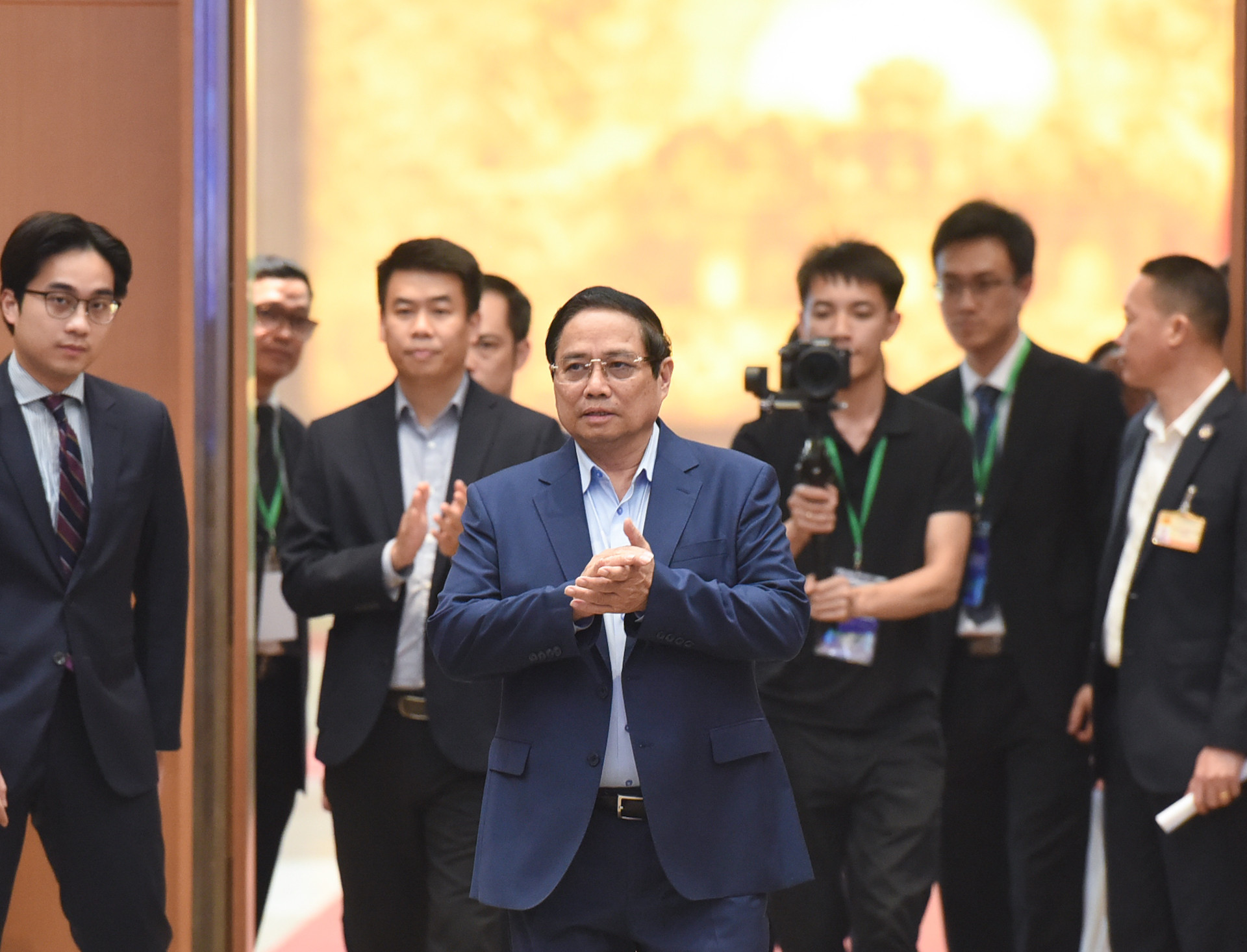 Thủ tướng đến dự Lễ công bố Bộ chỉ số đánh giá kết quả thực hiện các hiệp định thương mại tự do.