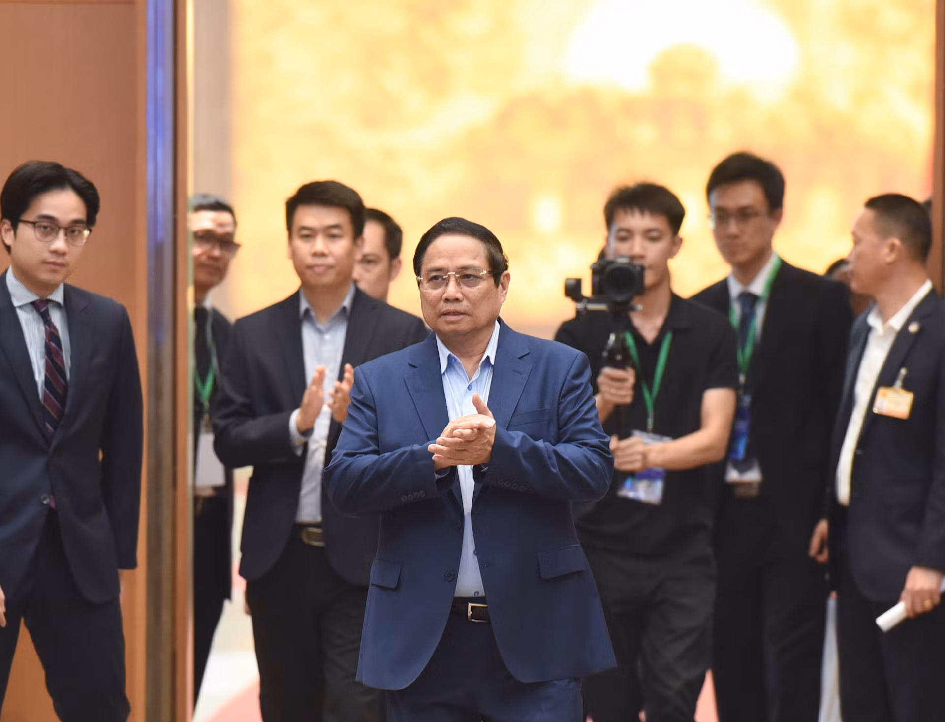 Thủ tướng đến dự Lễ công bố Bộ chỉ số đánh giá kết quả thực hiện các hiệp định thương mại tự do.