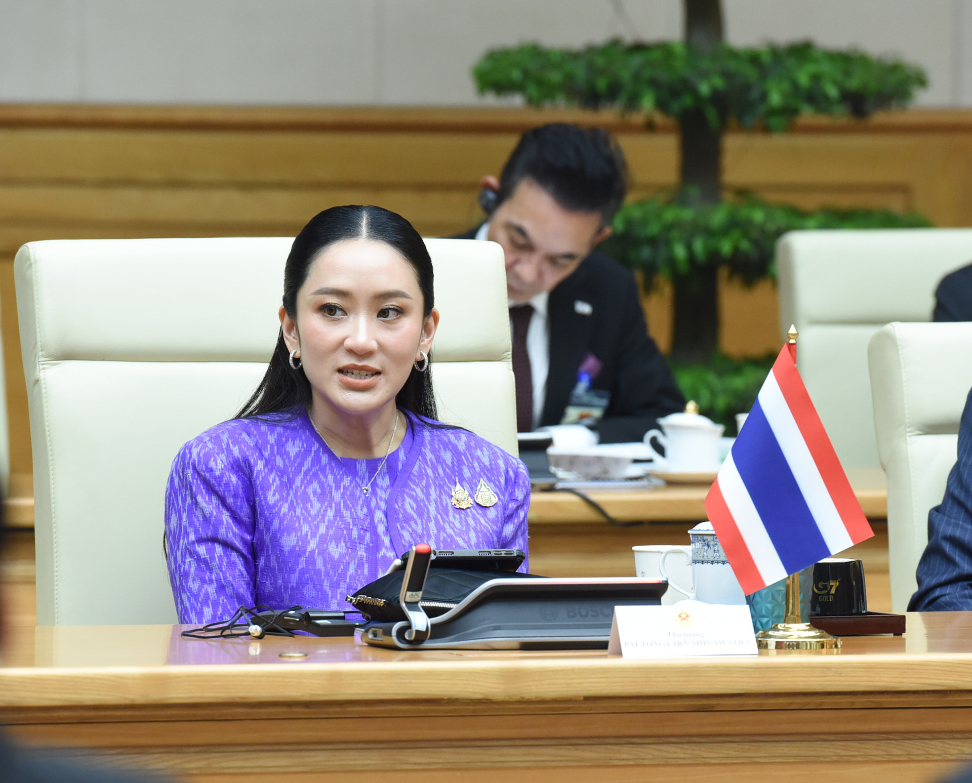 Thủ tướng Vương quốc Thái Lan Paetongtarn Shinawatra phát biểu tại hội đàm.