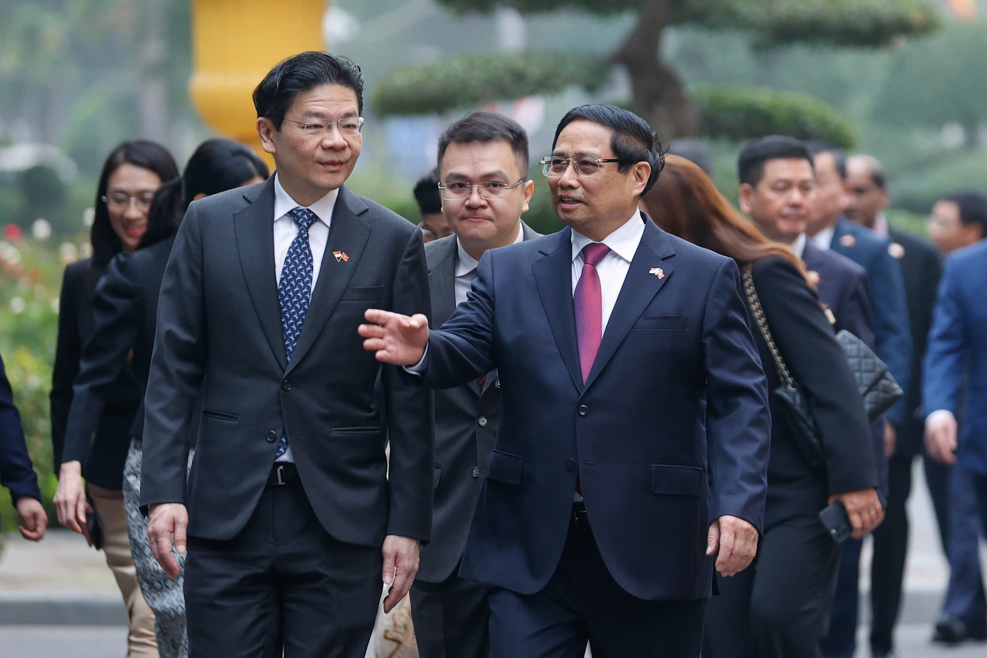 Thủ tướng Phạm Minh Chính và Thủ tướng nước Cộng hòa Singapore Lawrence Wong.