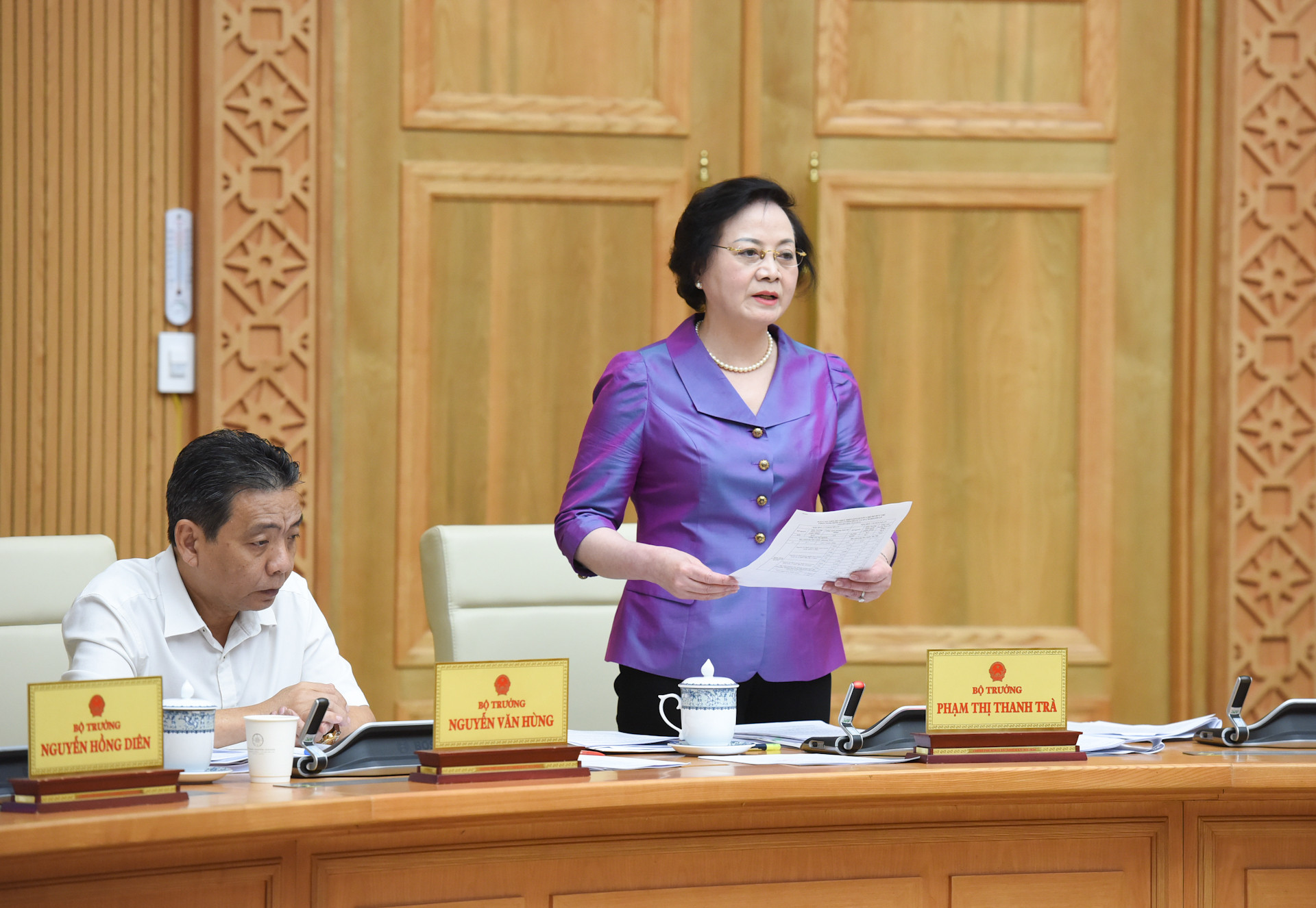 Bộ trưởng Nội vụ Phạm Thị Thanh Trà phát biểu.