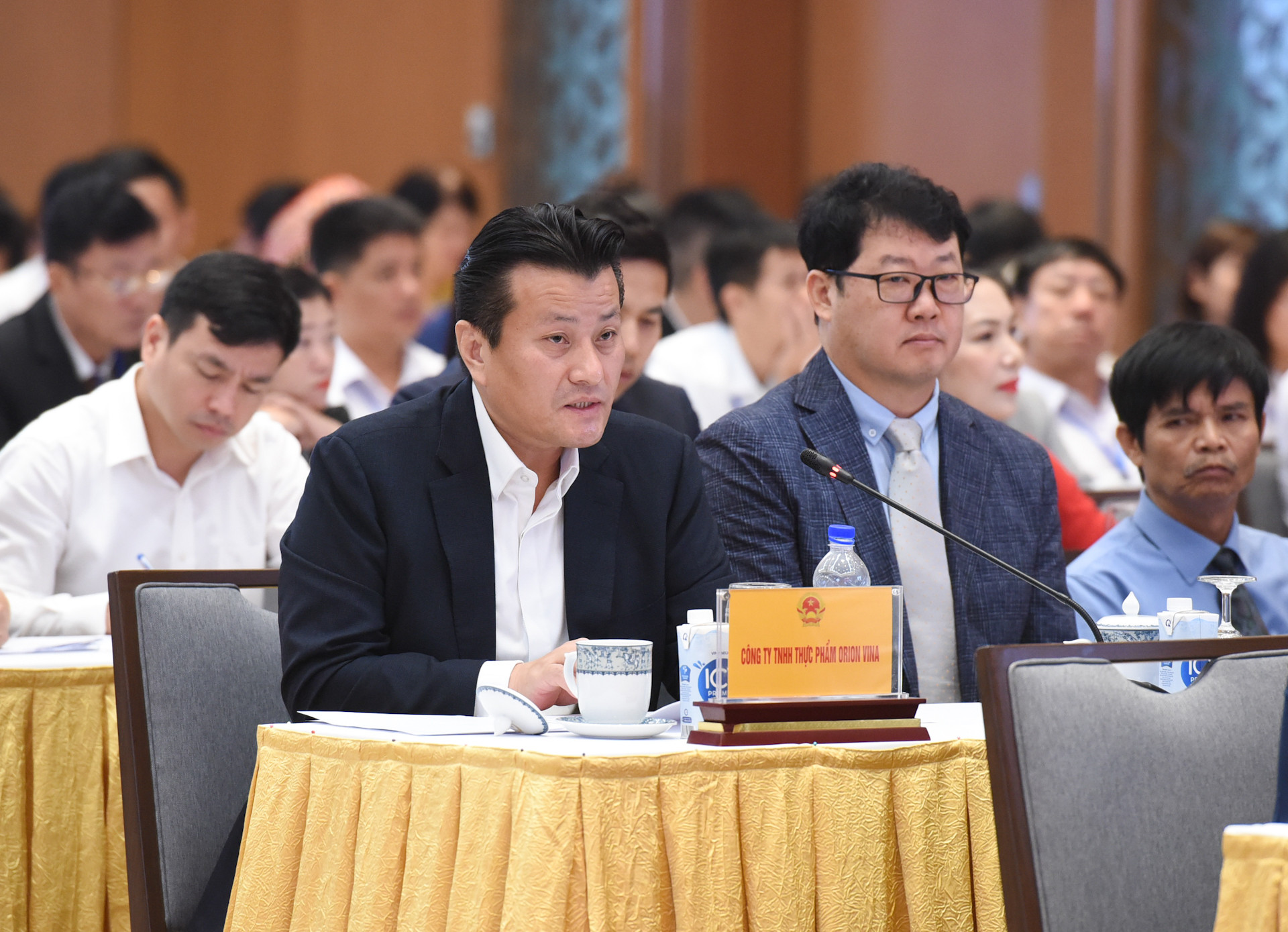 Ông Park Ye Seol, Giám đốc Công ty TNHH Thực phẩm Orion Vina phát biểu.