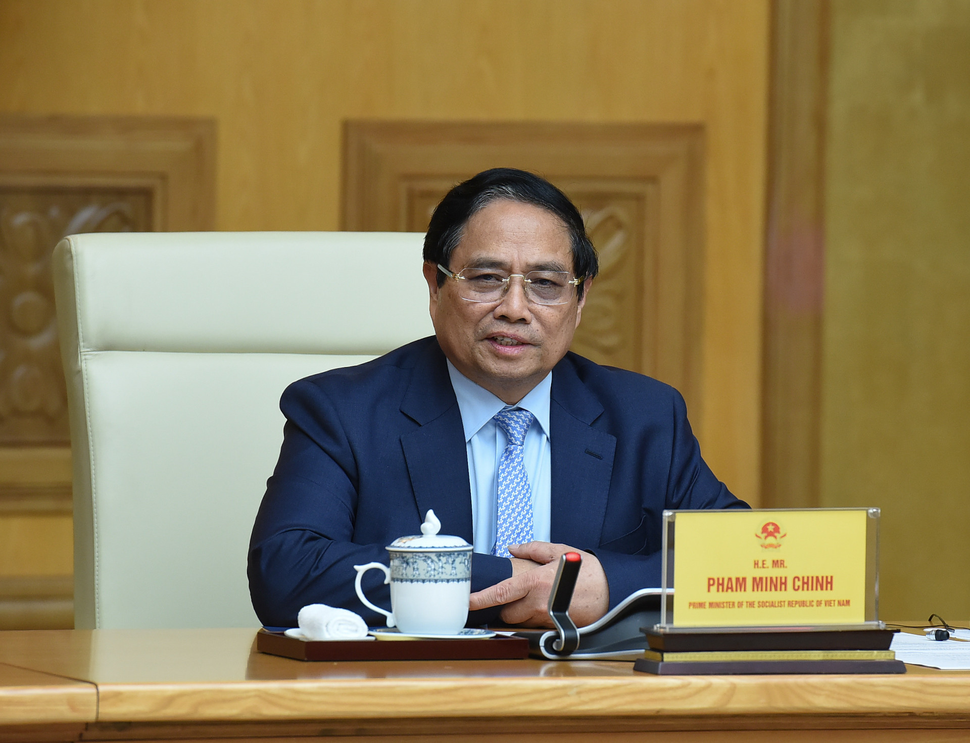 Thủ tướng Phạm Minh Chính phát biểu tại cuộc tiếp Đoàn Hội đồng Kinh doanh Hoa Kỳ-ASEAN.