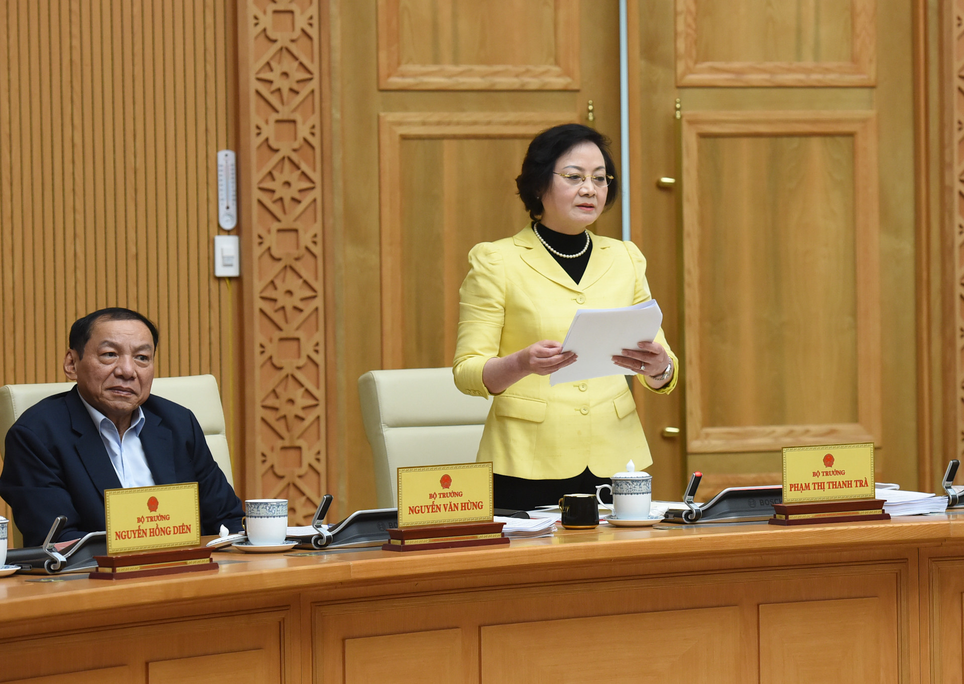 Bộ trưởng Nội vụ Phạm Thị Thanh Trà phát biểu.